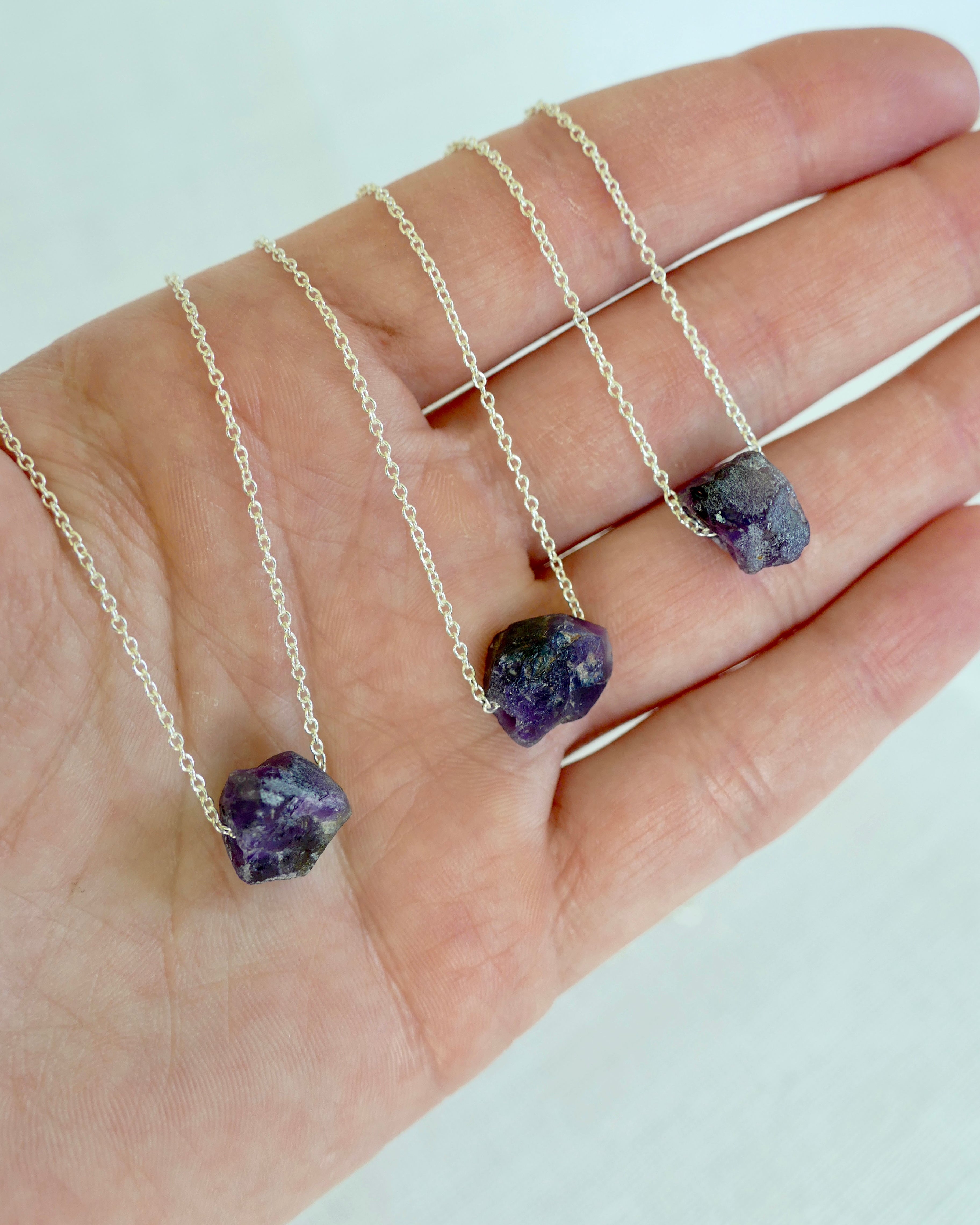 Amethyst Raw Pendant Diffusing Necklace | February Birthstone