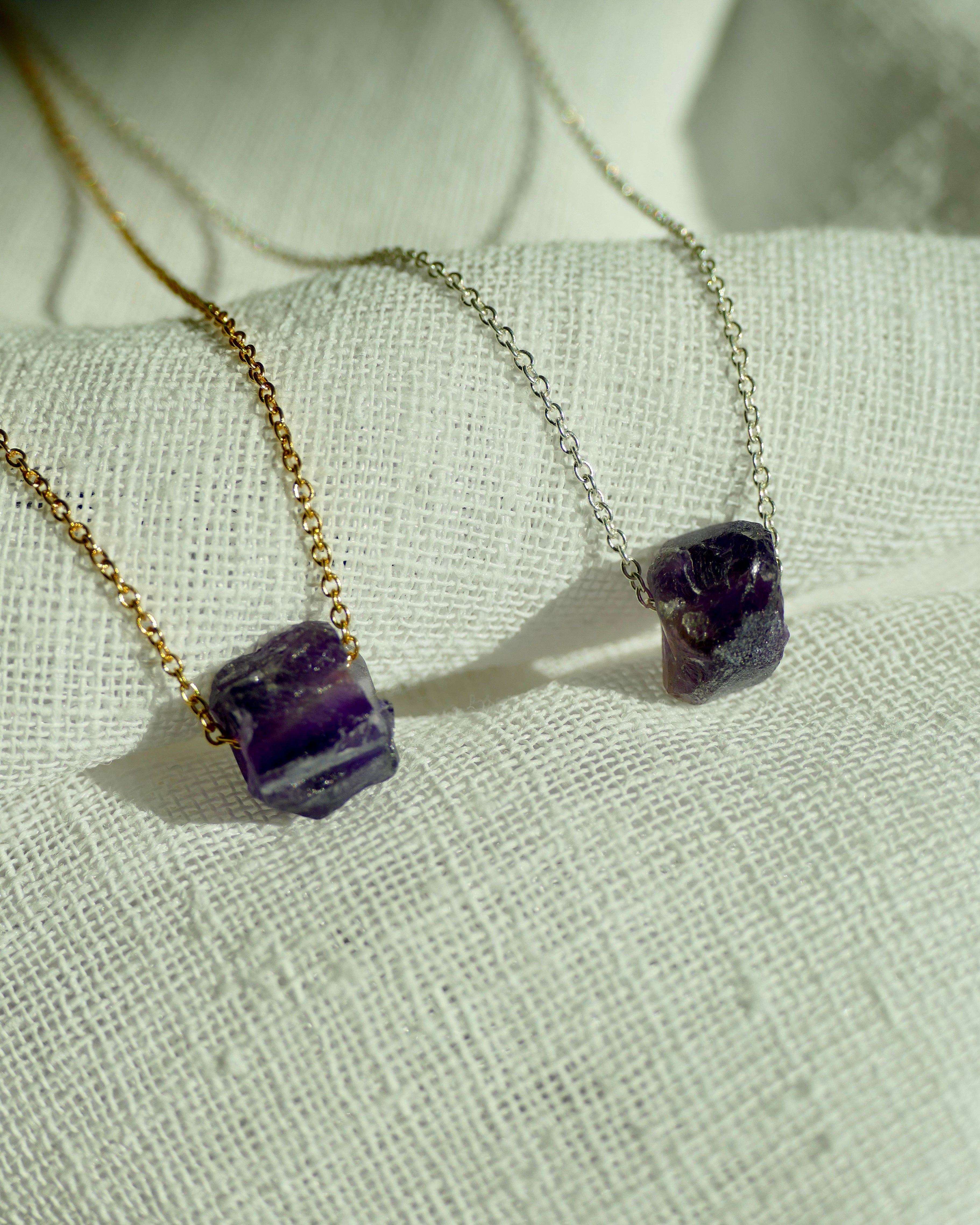 Amethyst Raw Pendant Diffusing Necklace | February Birthstone