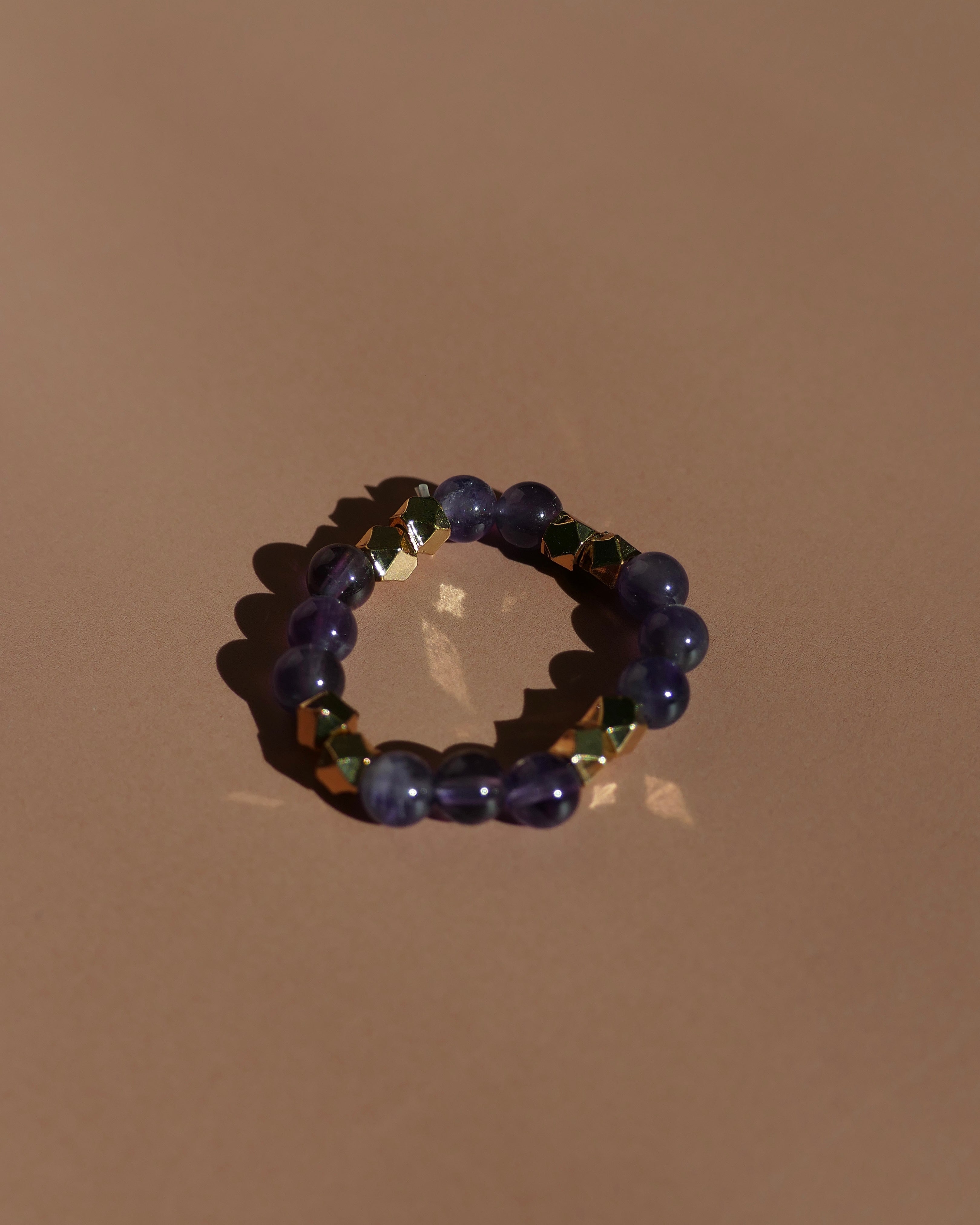 Amethyst Bead Ring | February Birthstone