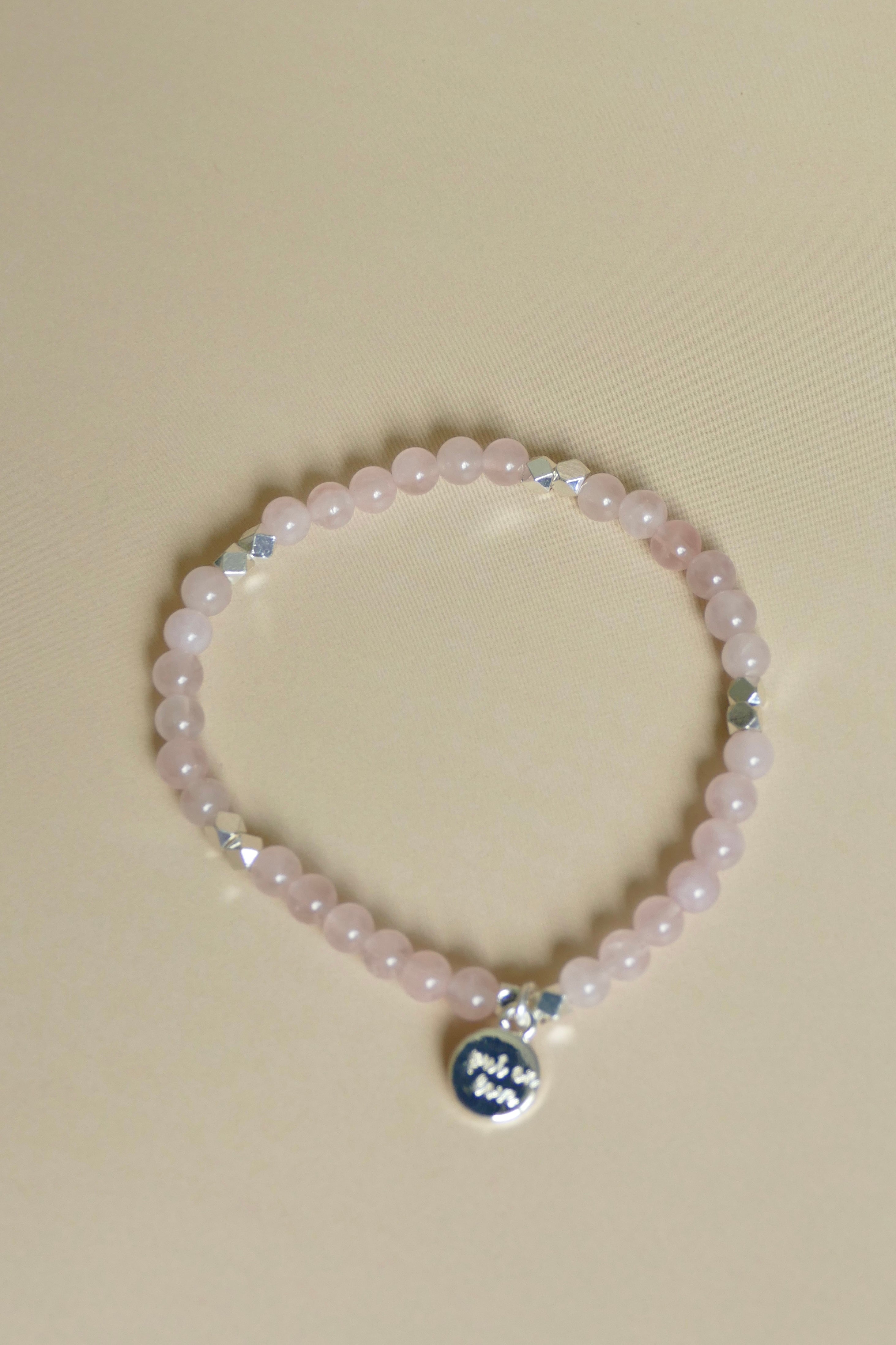 Rose Quartz Gemstone Bead Bracelet