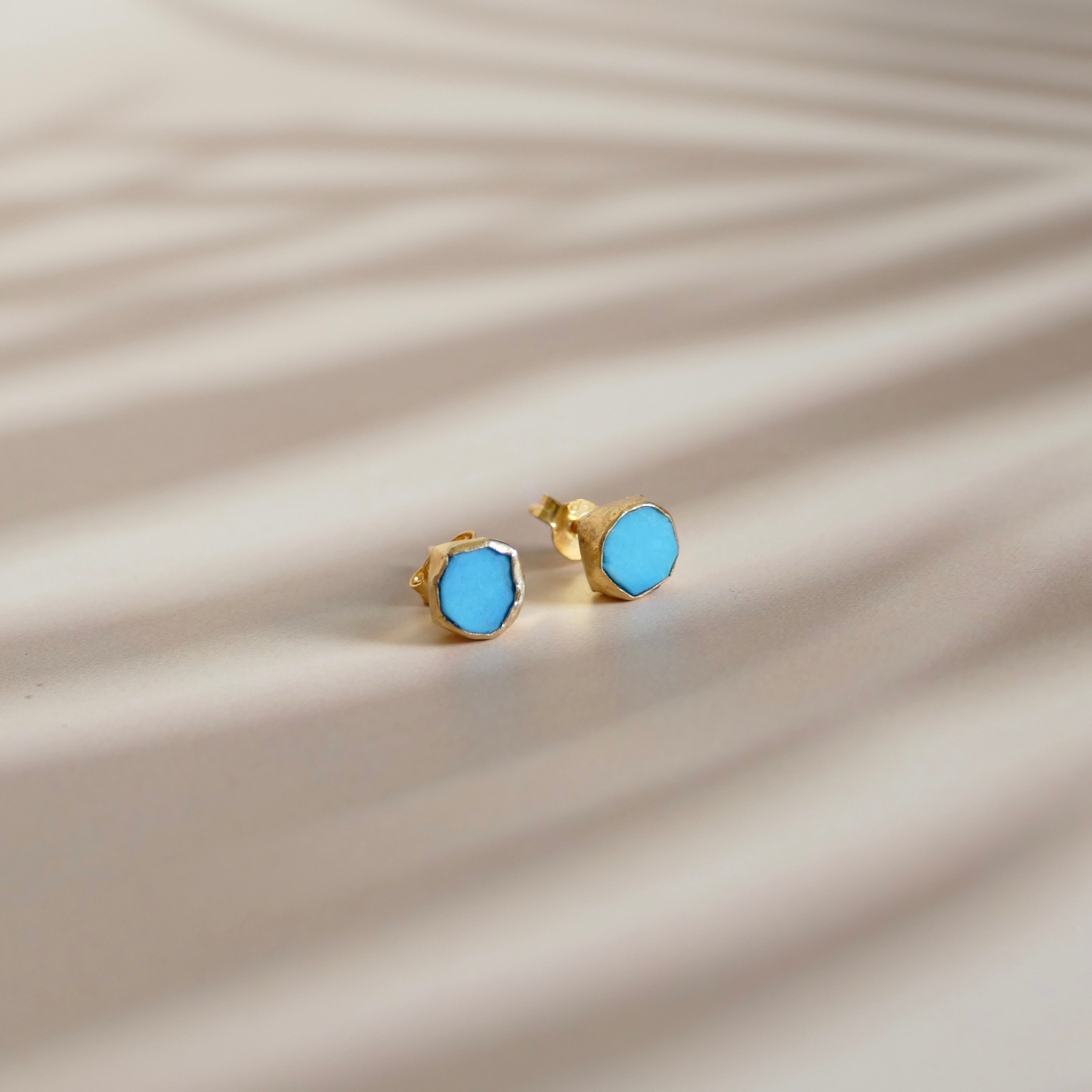 Turquoise Gemstone Stud Earrings