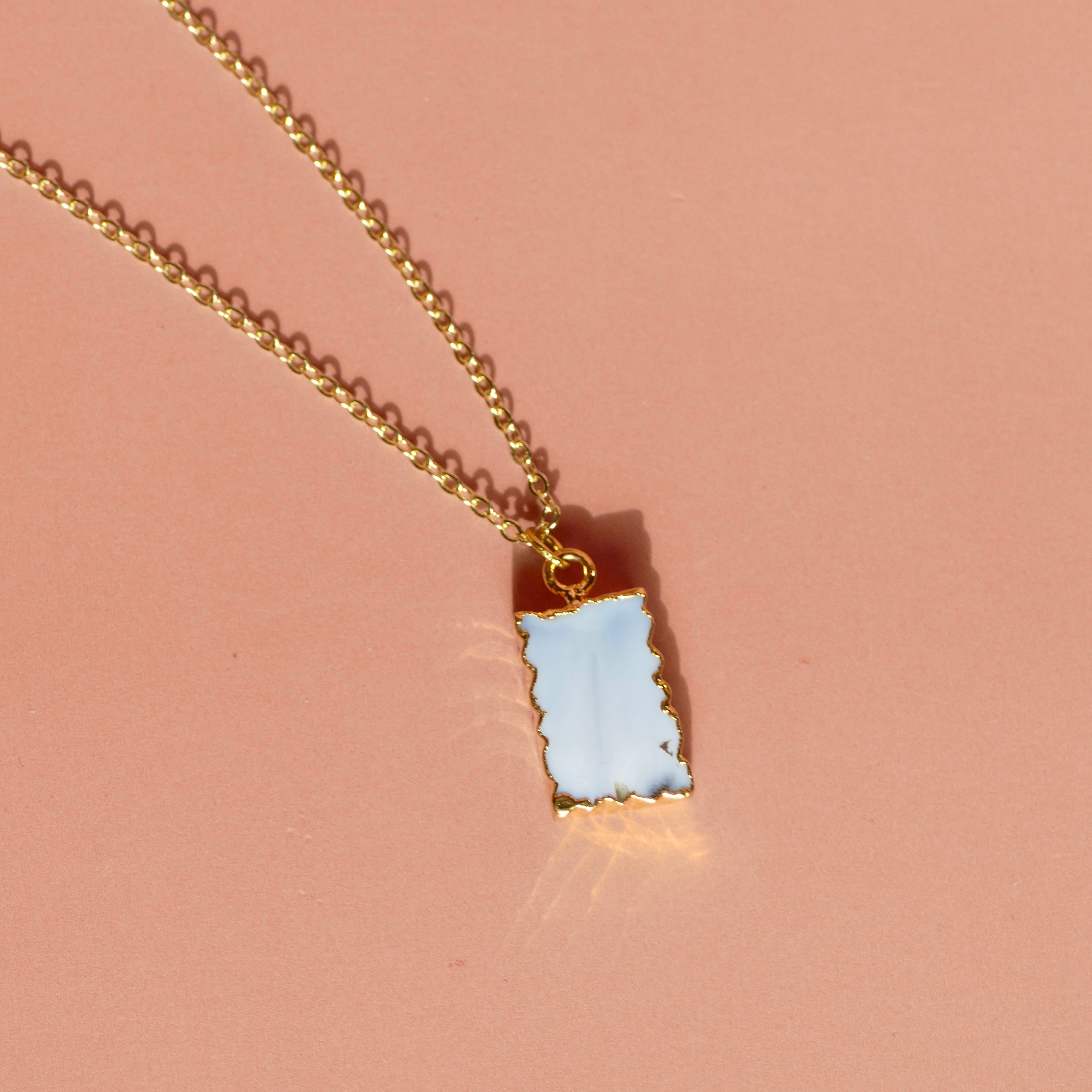 Crystal Charm Blue Opal Diffusing Necklace - Put on Love Designs