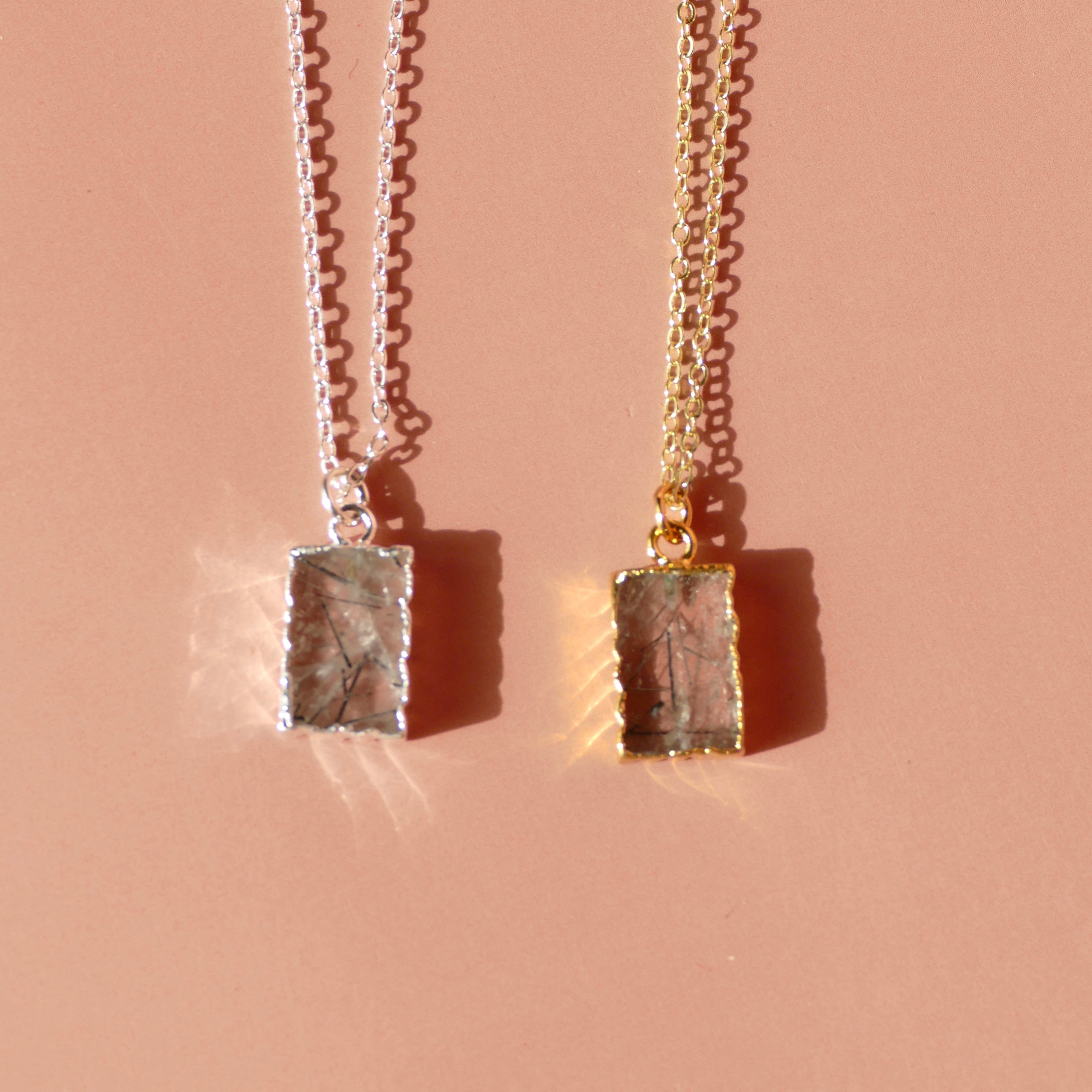 Crystal Charm Black Rutile Diffusing Necklace - Put on Love Designs