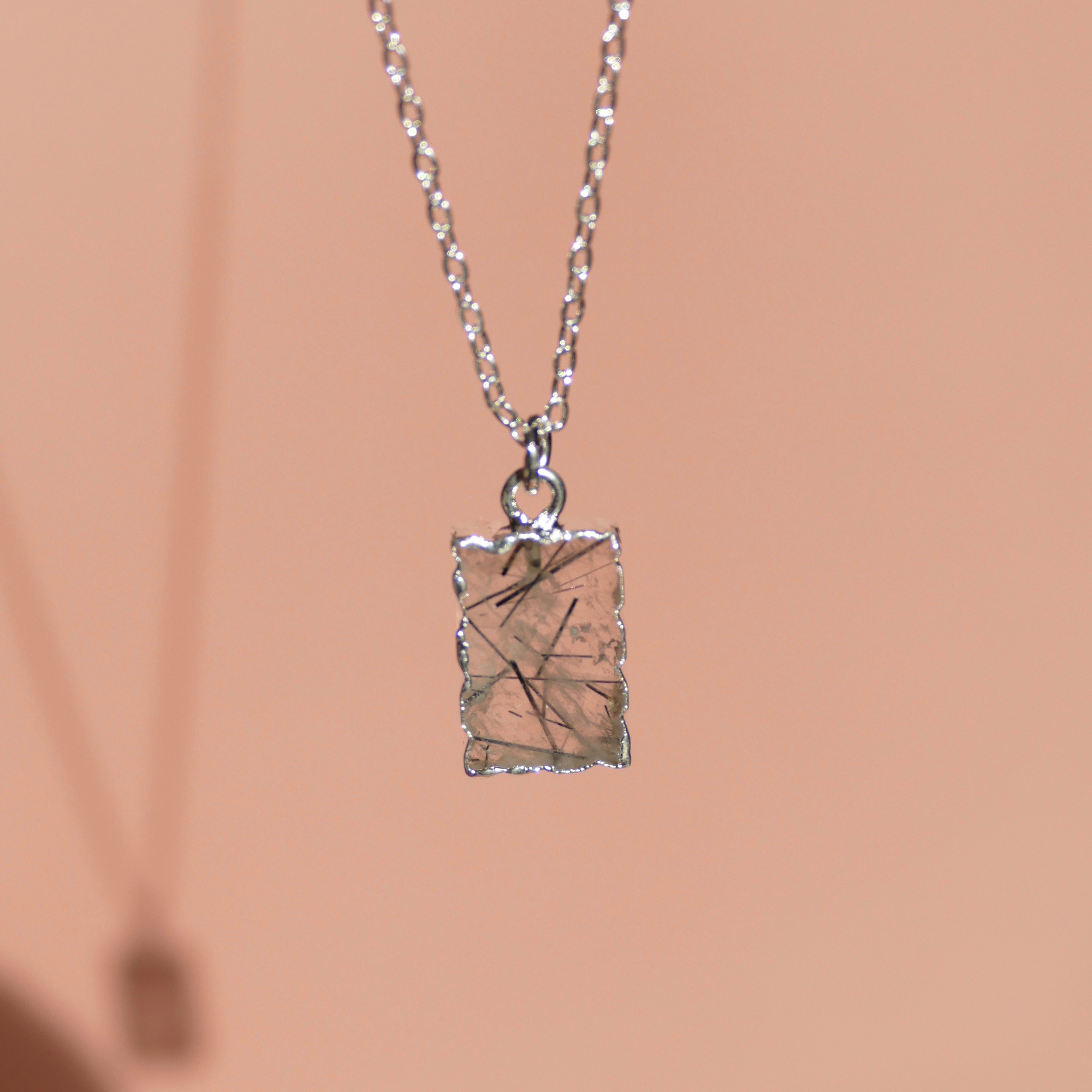 Crystal Charm Black Rutile Diffusing Necklace - Put on Love Designs