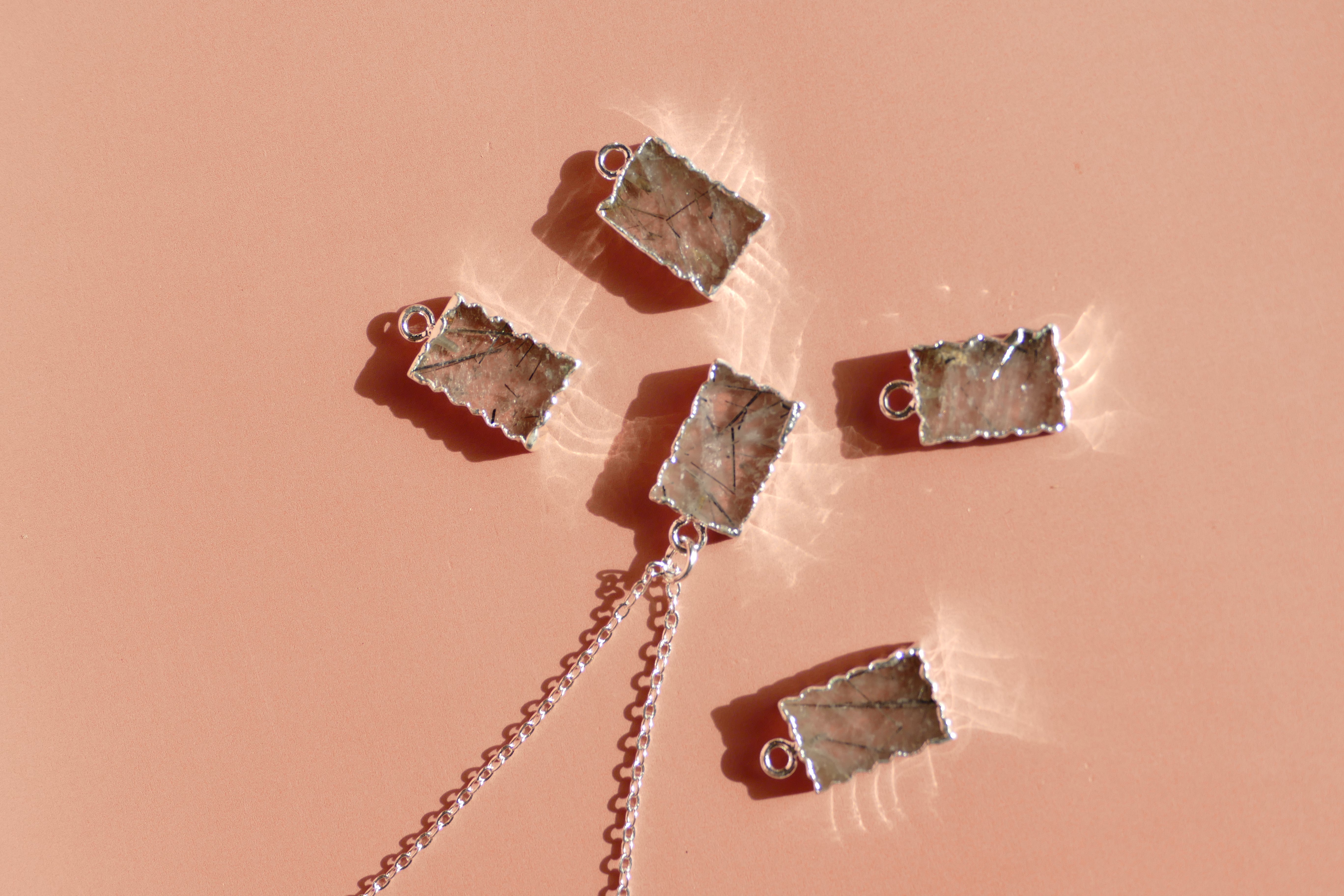 Crystal Charm Black Rutile Diffusing Necklace - Put on Love Designs