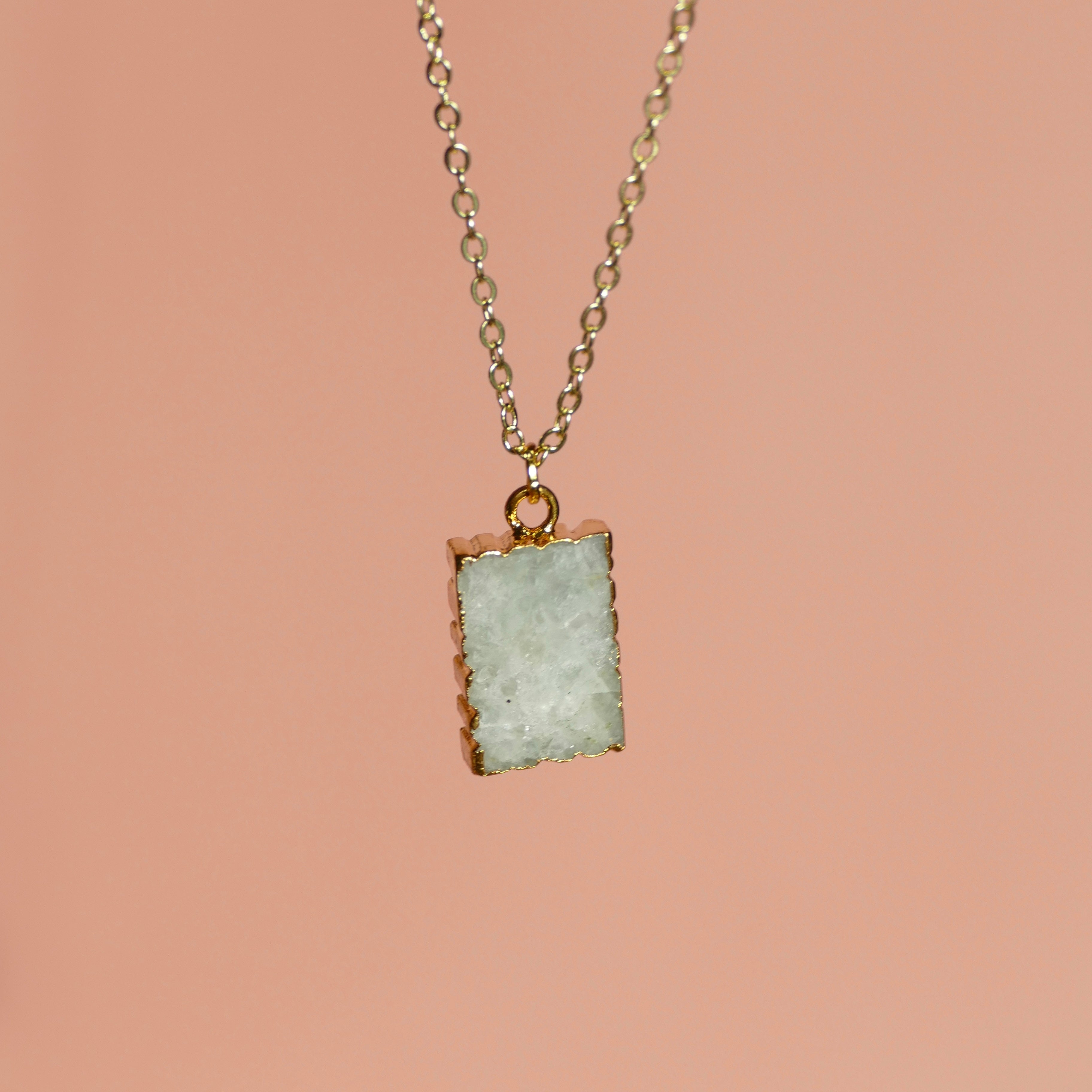 Crystal Charm Aquamarine Diffusing Necklace - Put on Love Designs