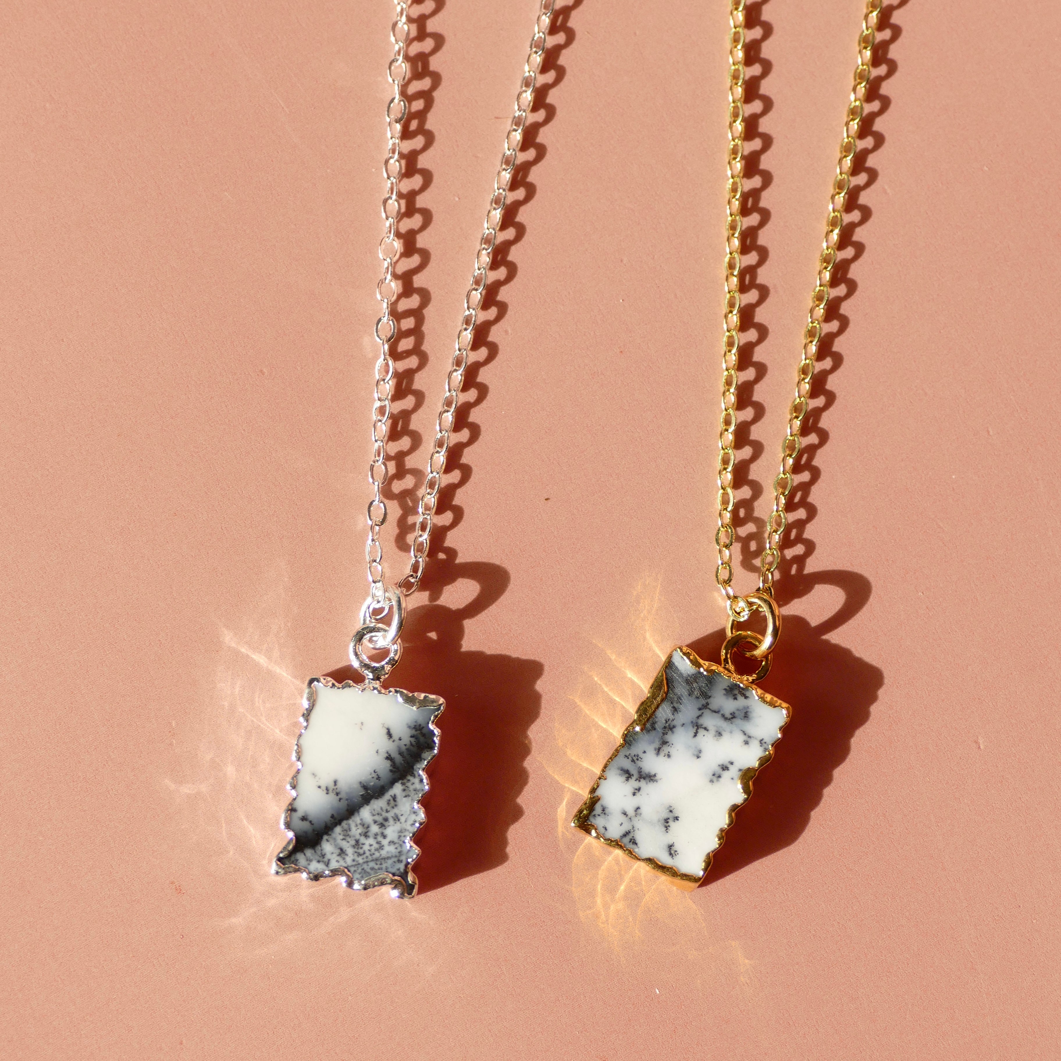 Crystal Charm Dendritic Opal Diffusing Necklace - Put on Love Designs