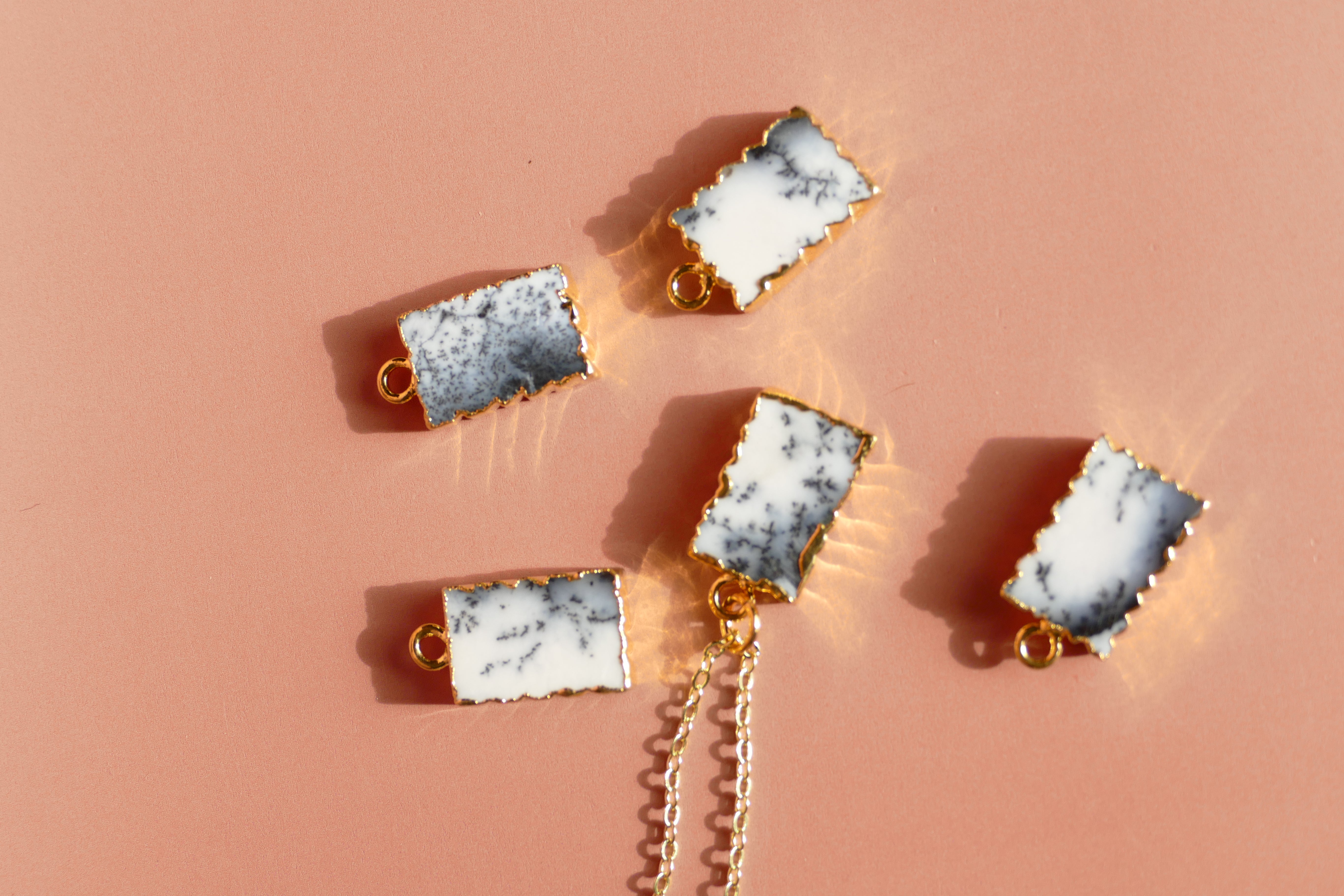 Crystal Charm Dendritic Opal Diffusing Necklace - Put on Love Designs