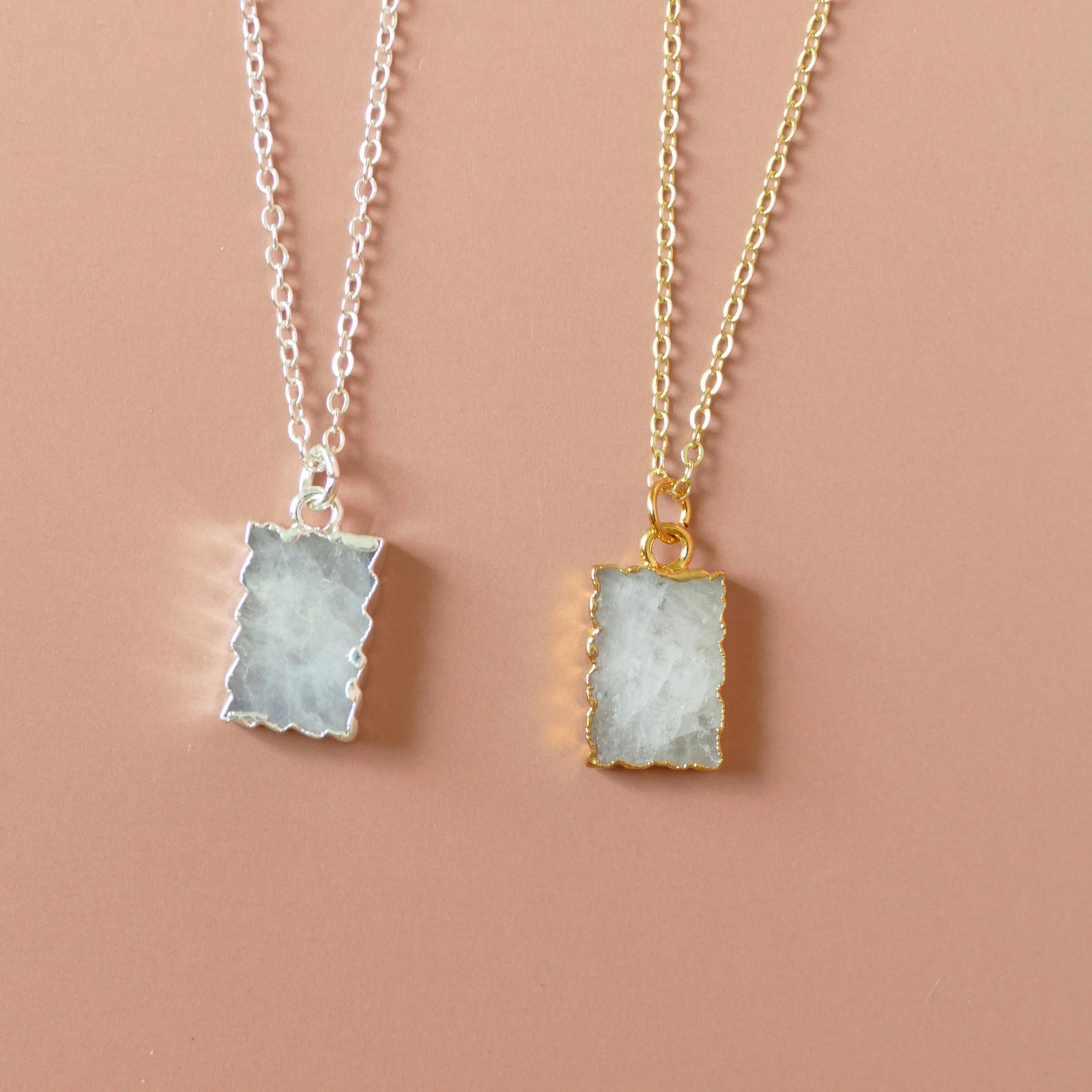 Crystal Charm Moonstone Diffusing Necklace - Put on Love Designs