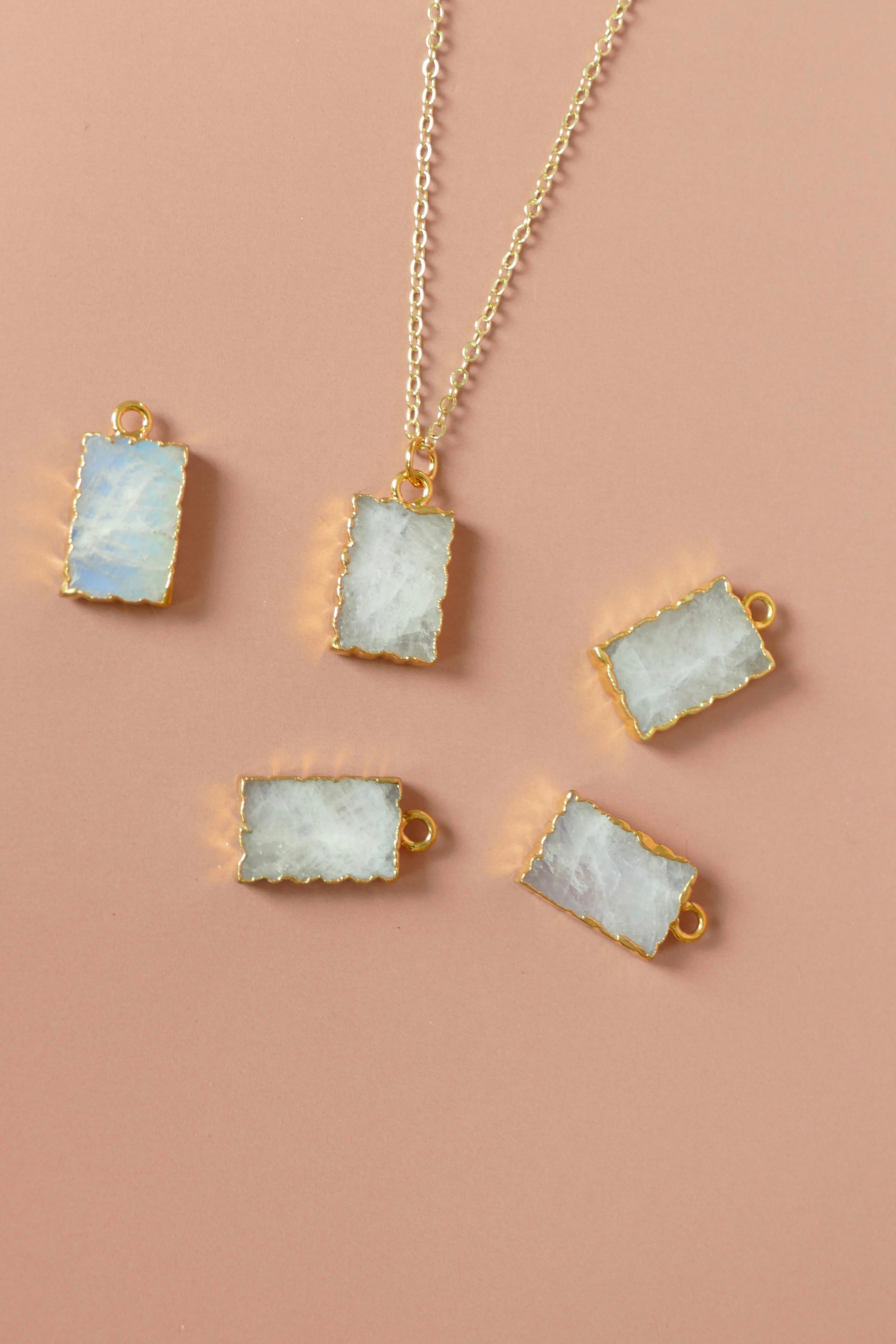 Crystal Charm Moonstone Diffusing Necklace - Put on Love Designs