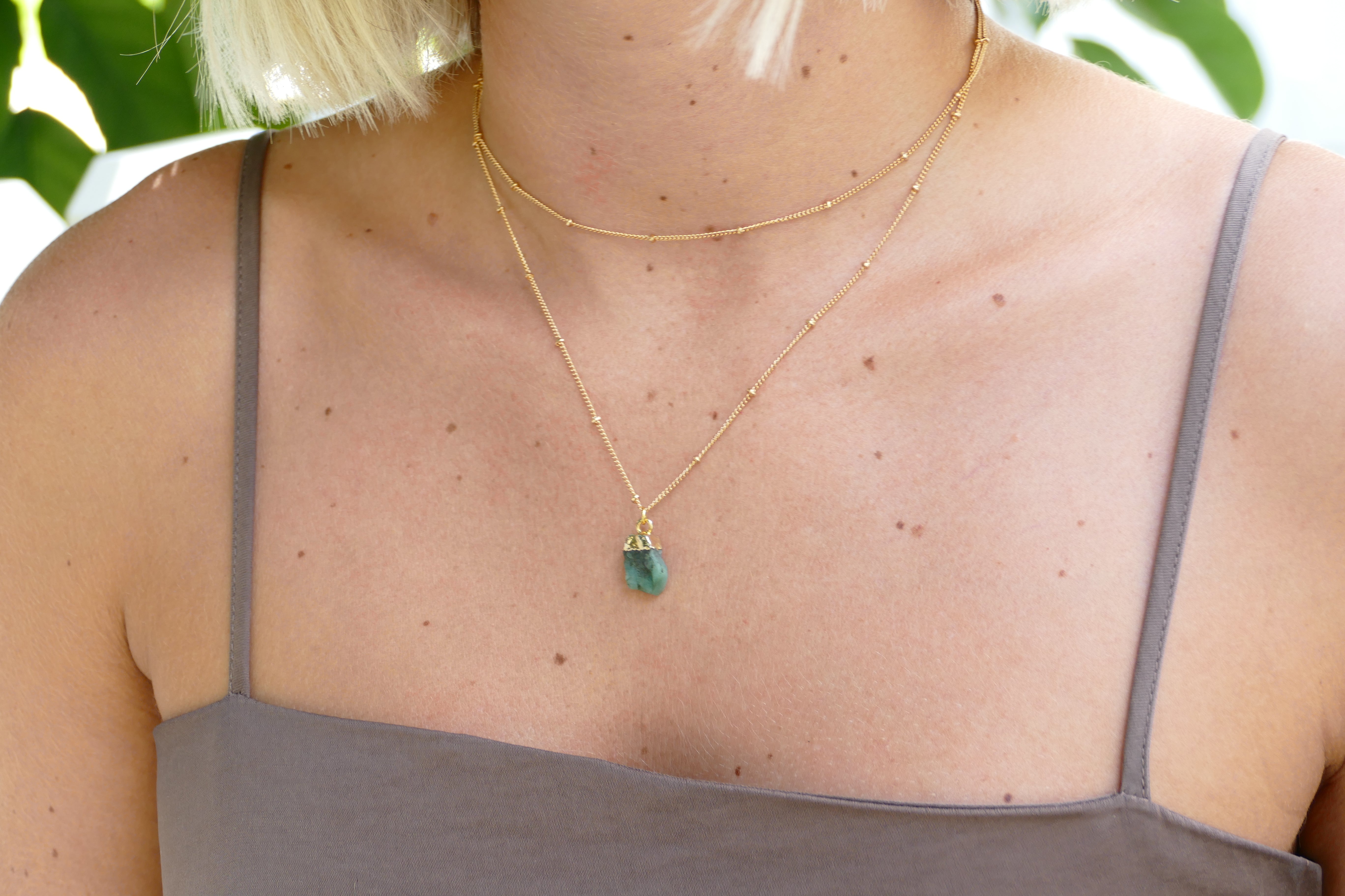 Green Aventurine Crystal Diffusing Necklace