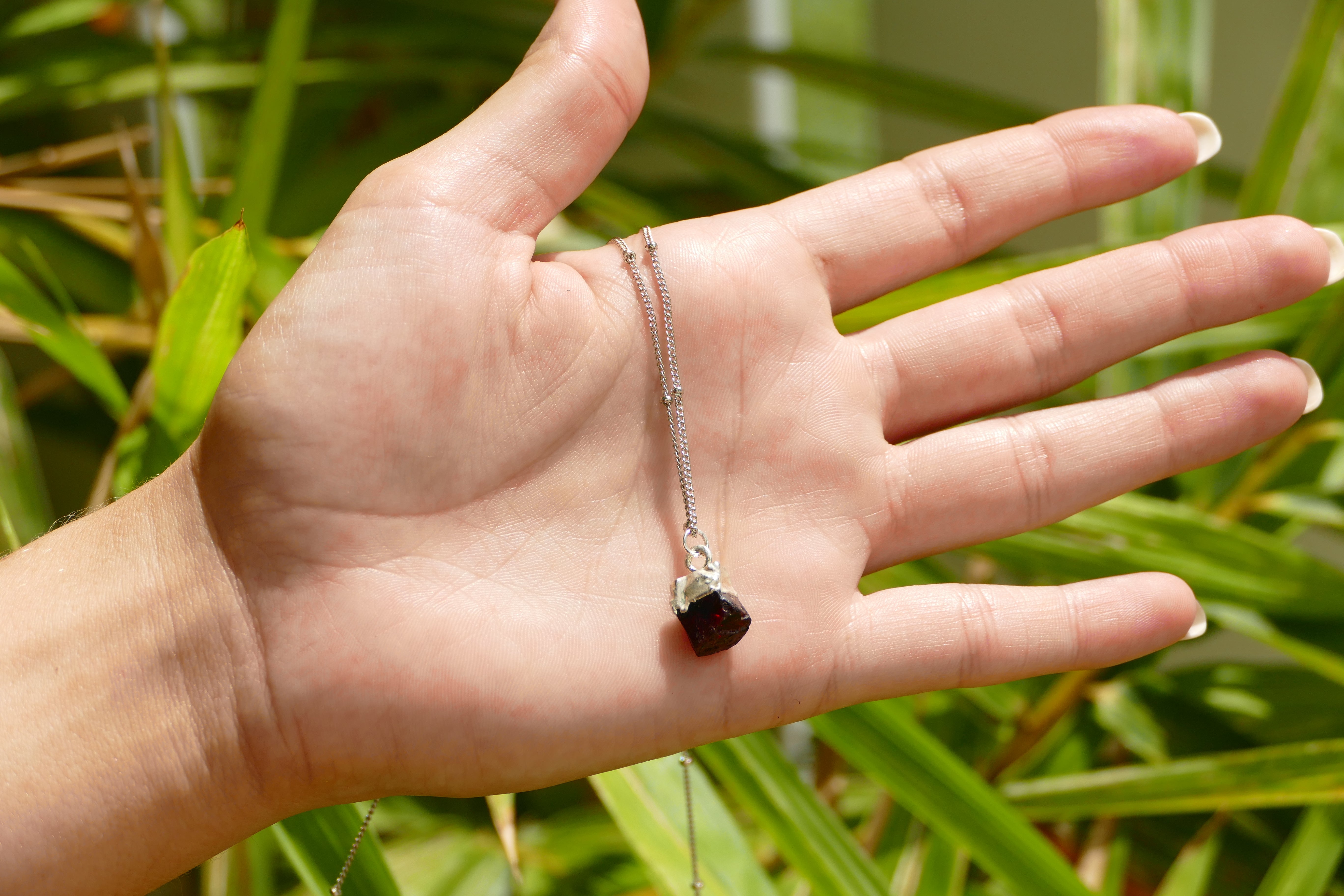Garnet Crystal Diffusing Necklace