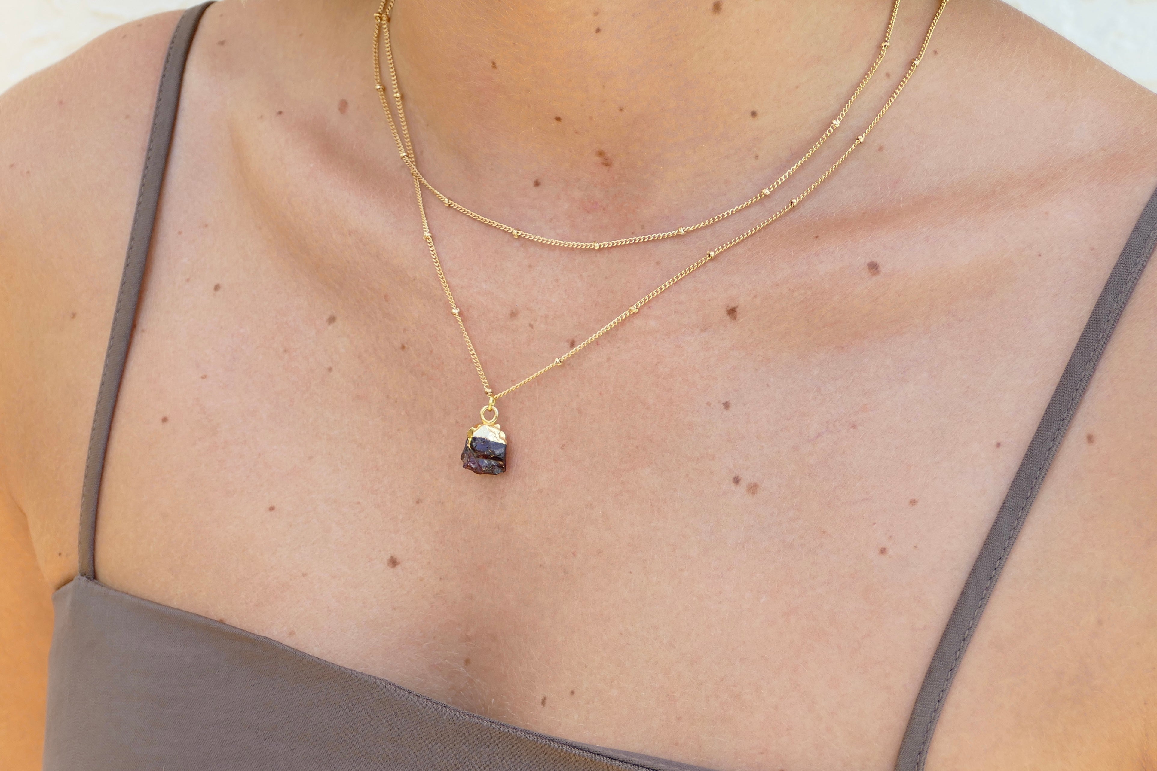 Garnet Crystal Diffusing Necklace