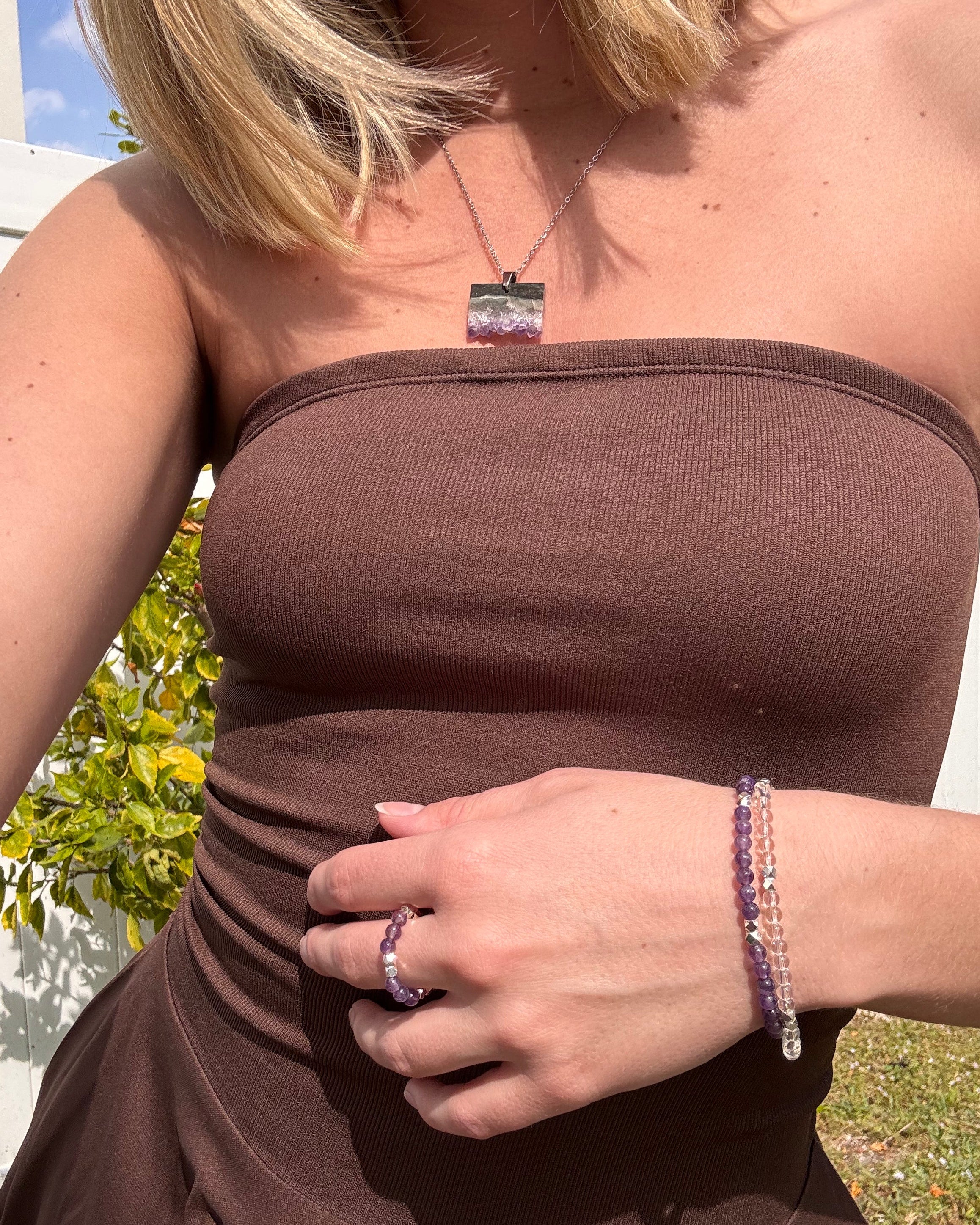 Amethyst Bead Diffusing Bracelet | February Birthstone