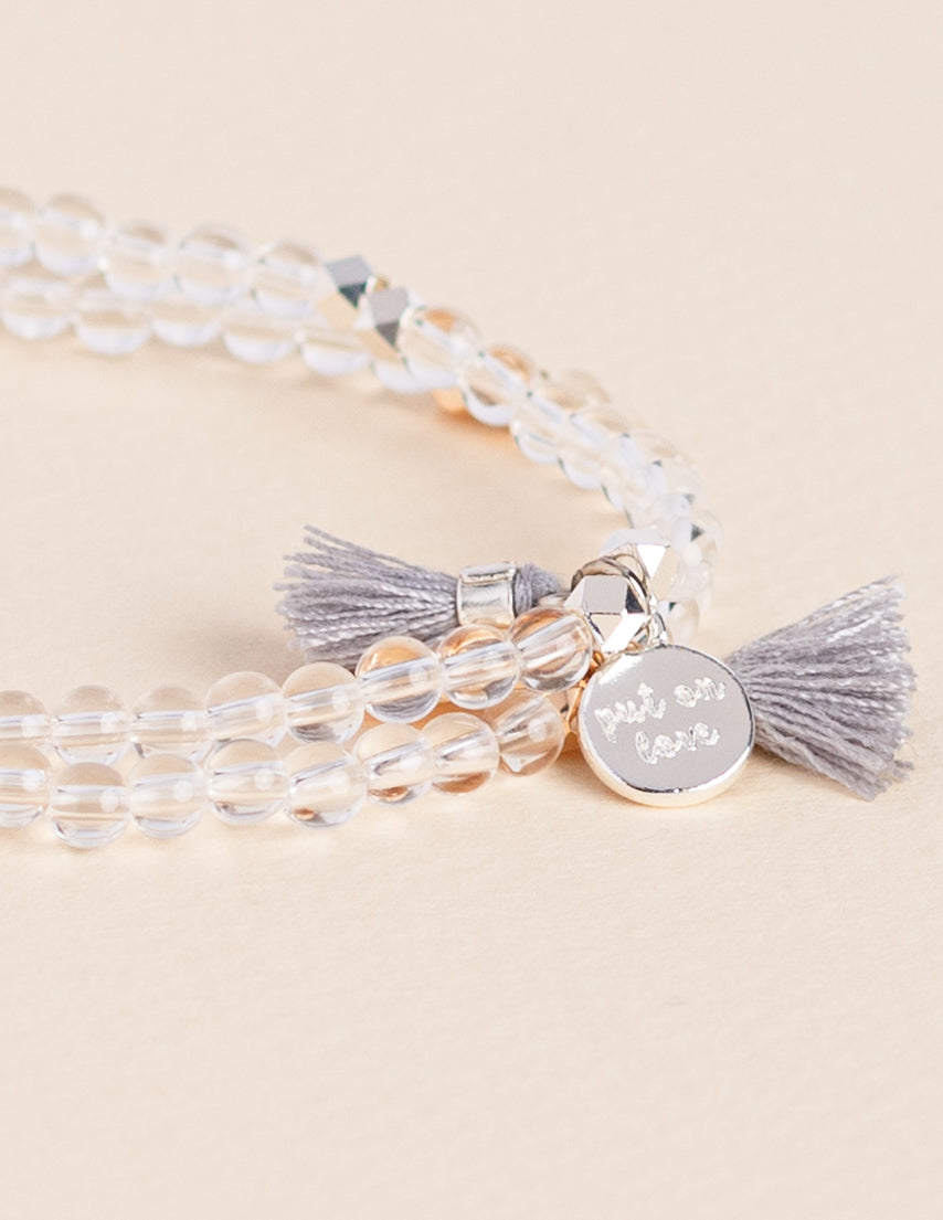 Clear Quartz Beads Diffusing Bracelet - Put on Love Designs