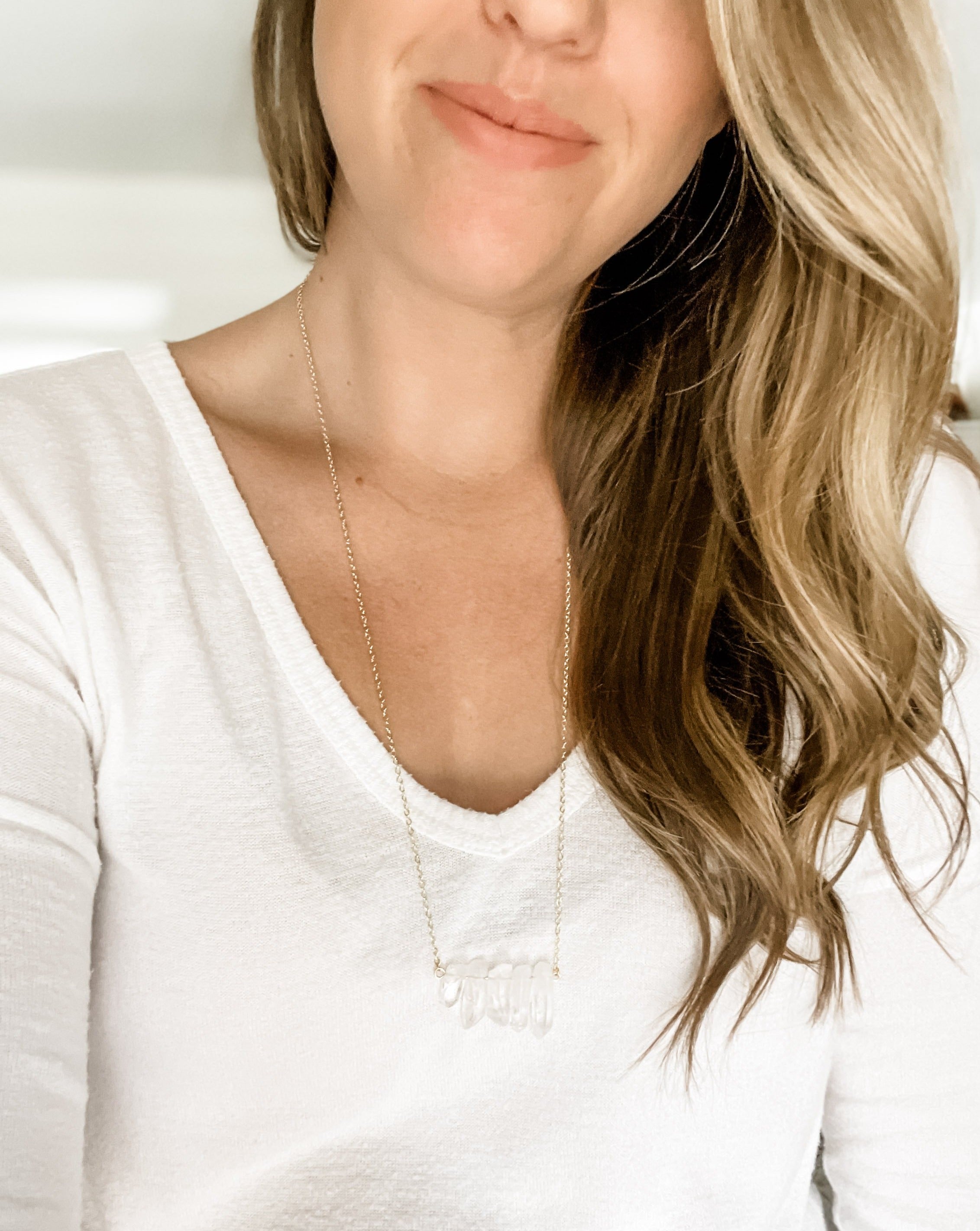 Clear Quartz Points Diffuser Necklace - Put on Love Designs