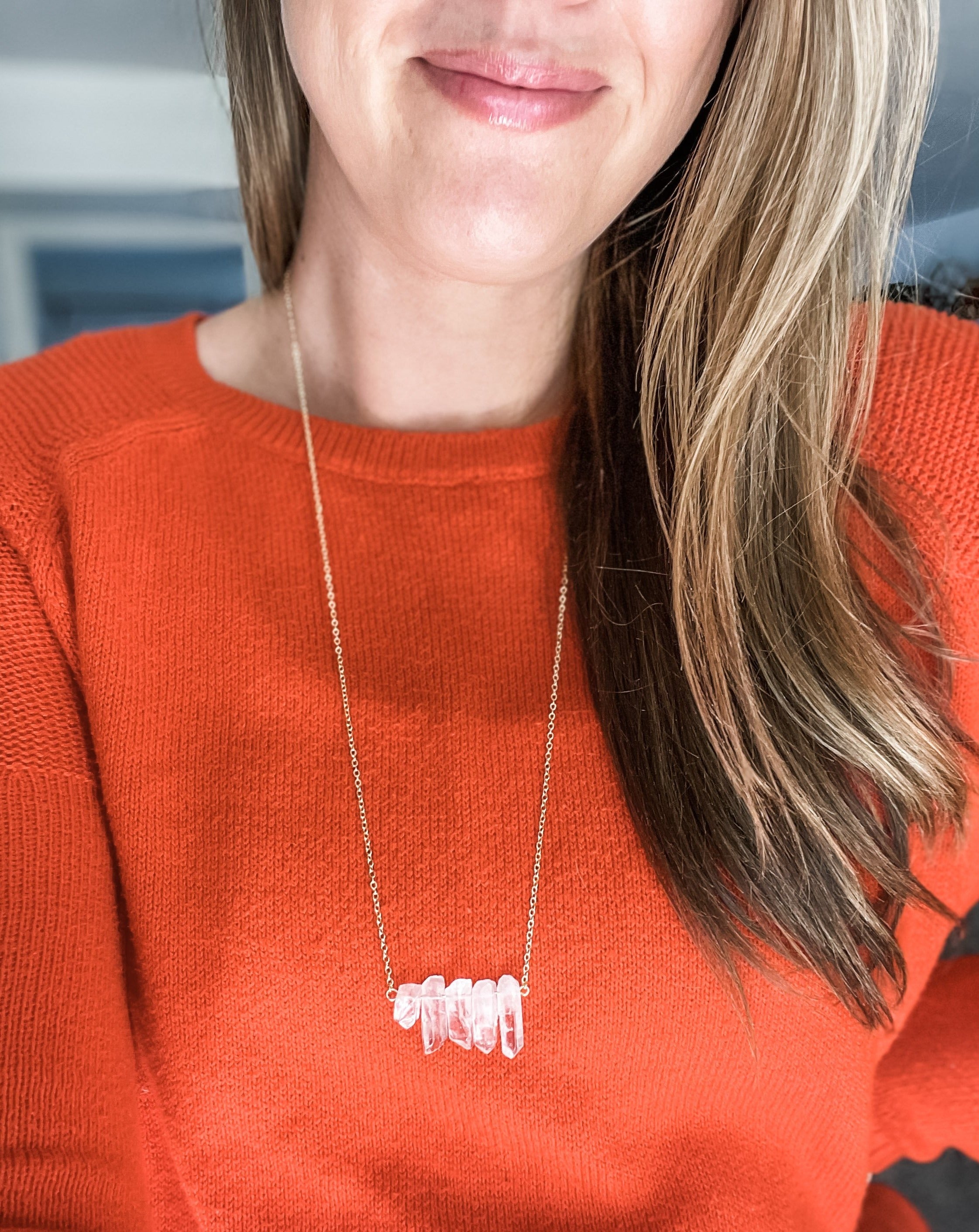 Clear Quartz Points Diffuser Necklace - Put on Love Designs