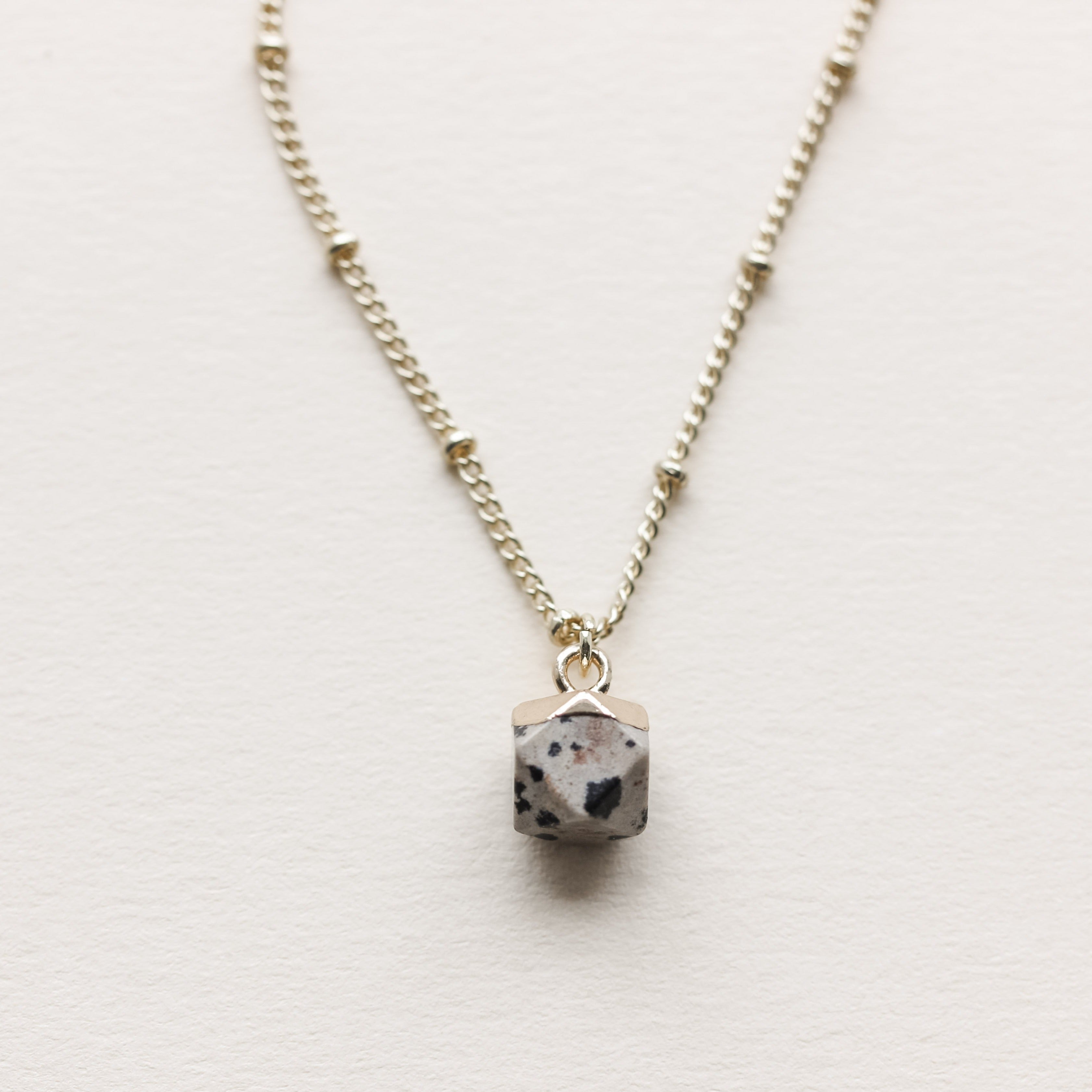 Dalmatian Jasper Stone Diffusing Necklace - Put on Love Designs