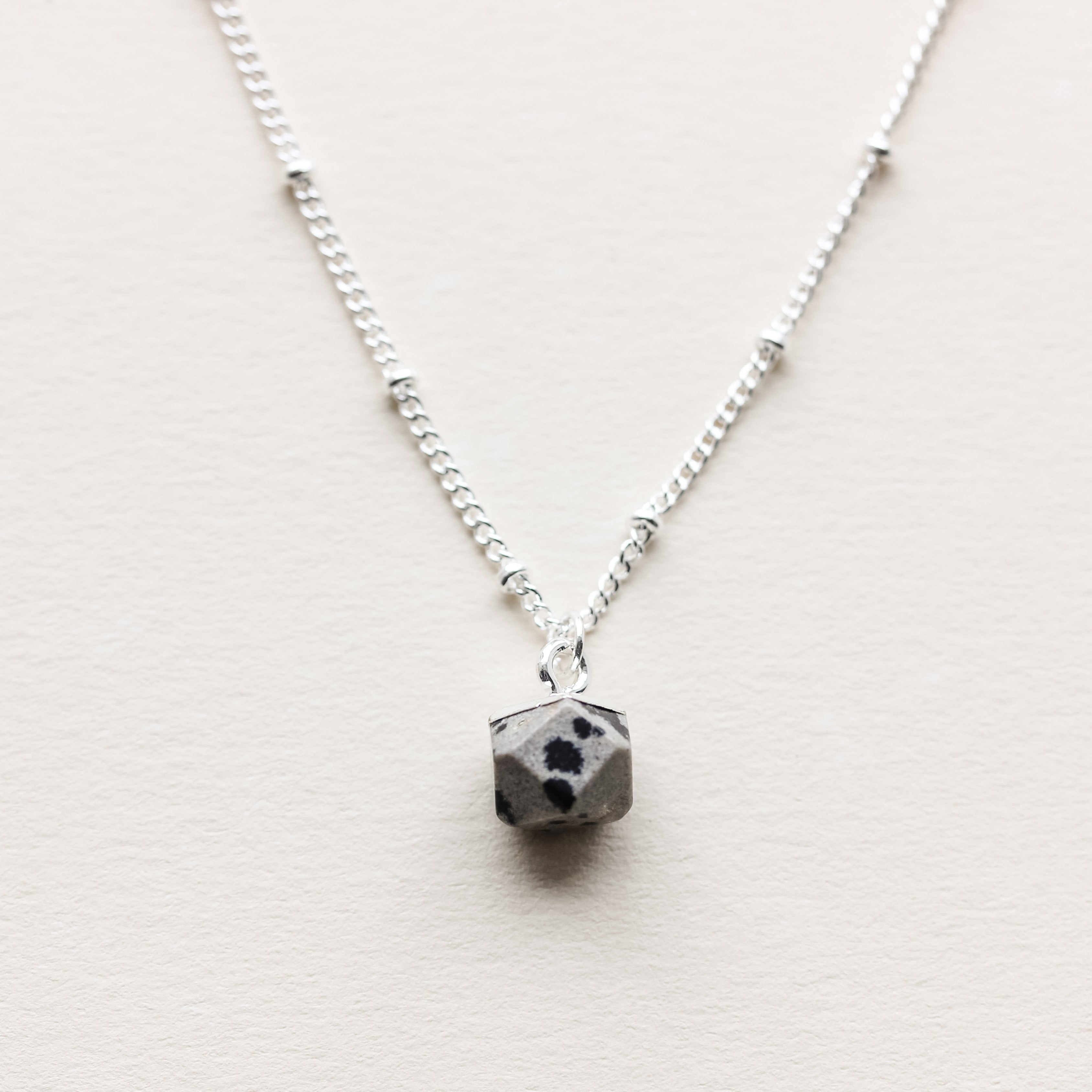 Dalmatian Jasper Stone Diffusing Necklace - Put on Love Designs