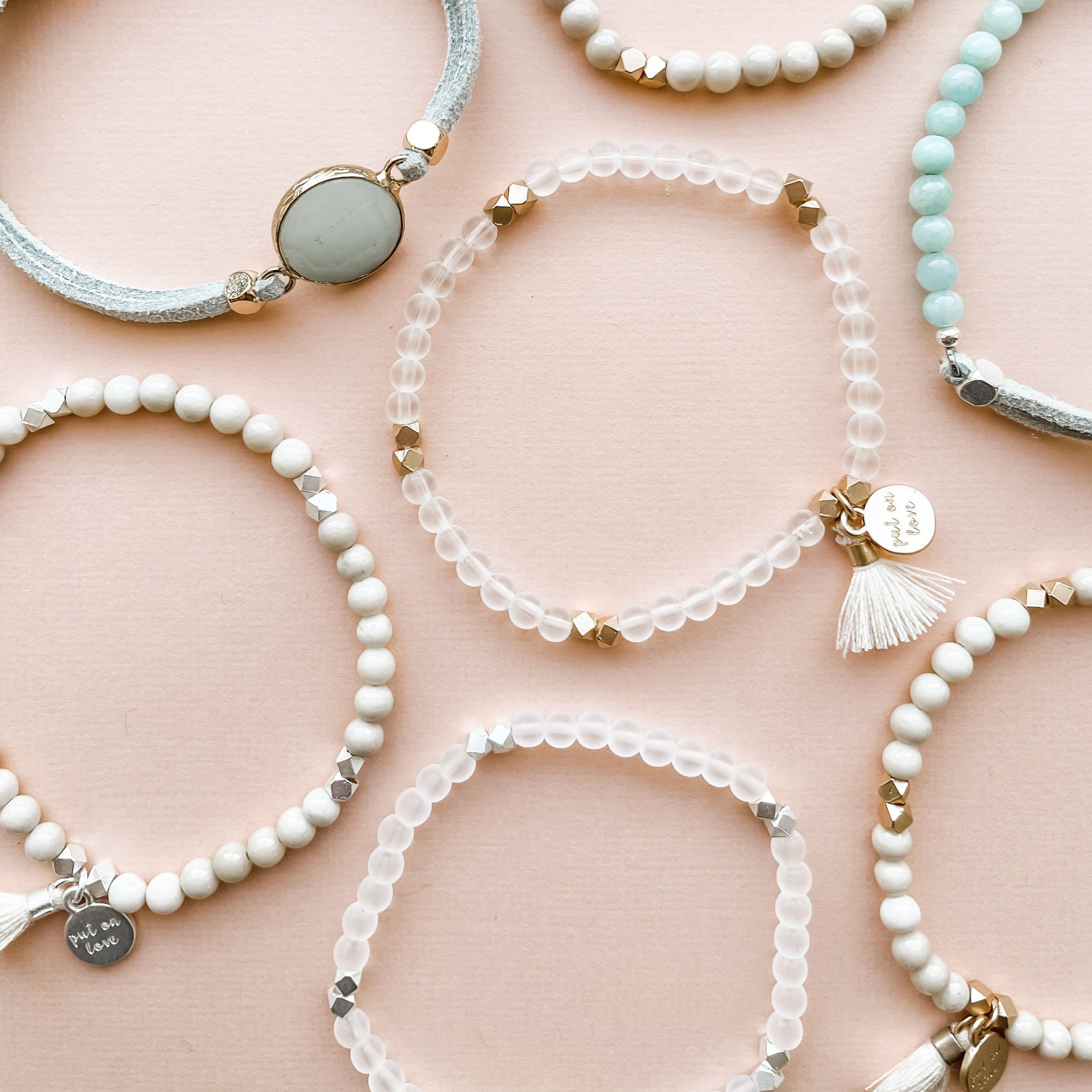 Crystal Bead Silver Bracelet - Put on Love Designs