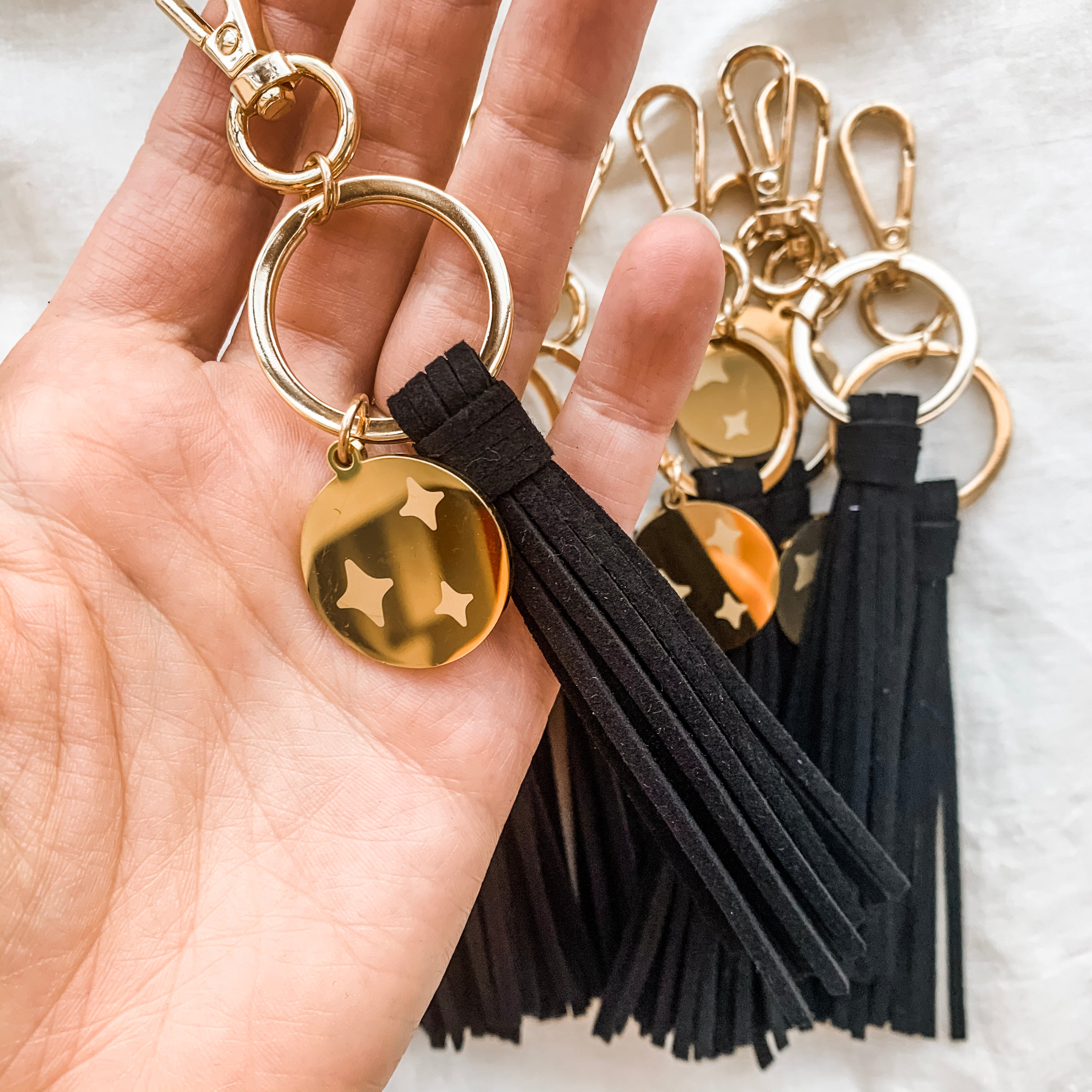 Starry Eyed Black Diffuser Keychain - Put on Love Designs