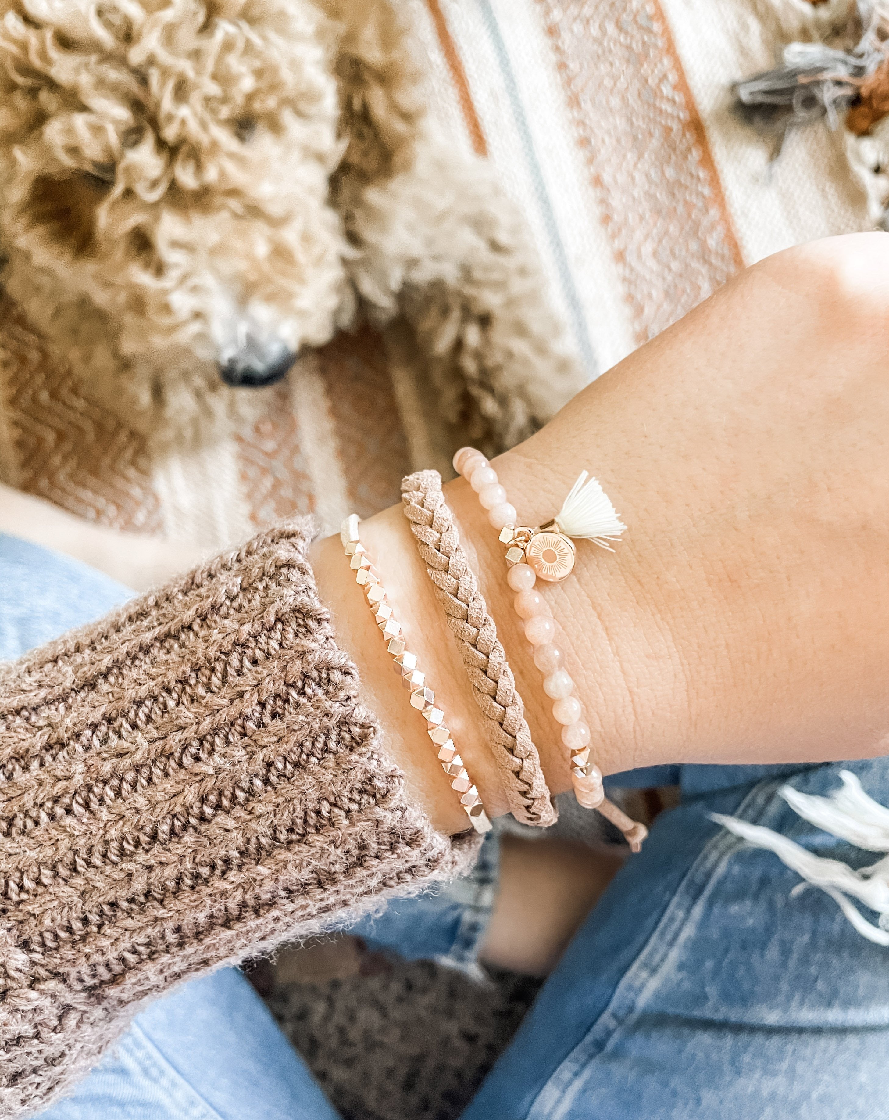 Sunstone Gemstone Bead Diffusing Bracelet - Put on Love Designs