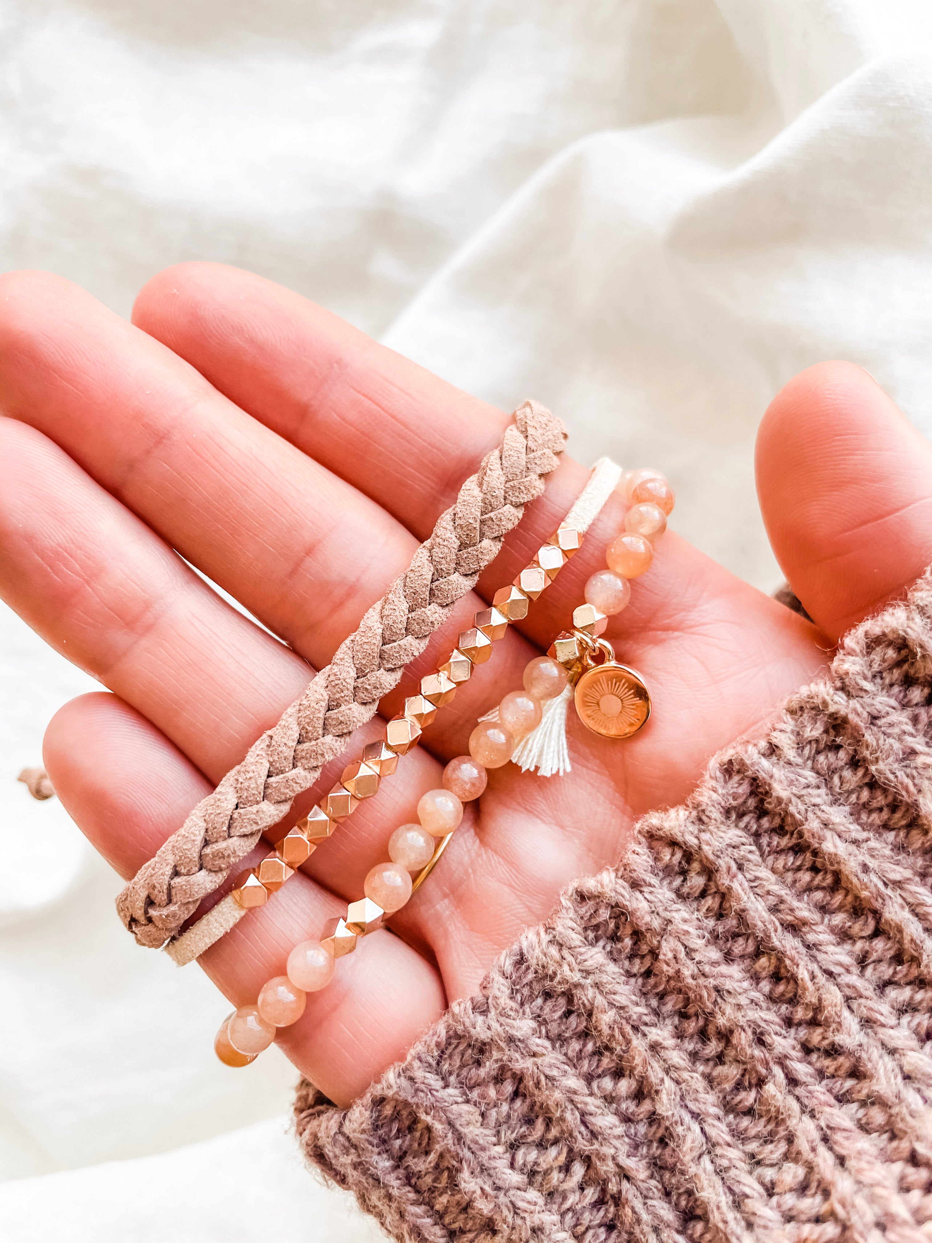 Sunstone Gemstone Bead Diffusing Bracelet - Put on Love Designs