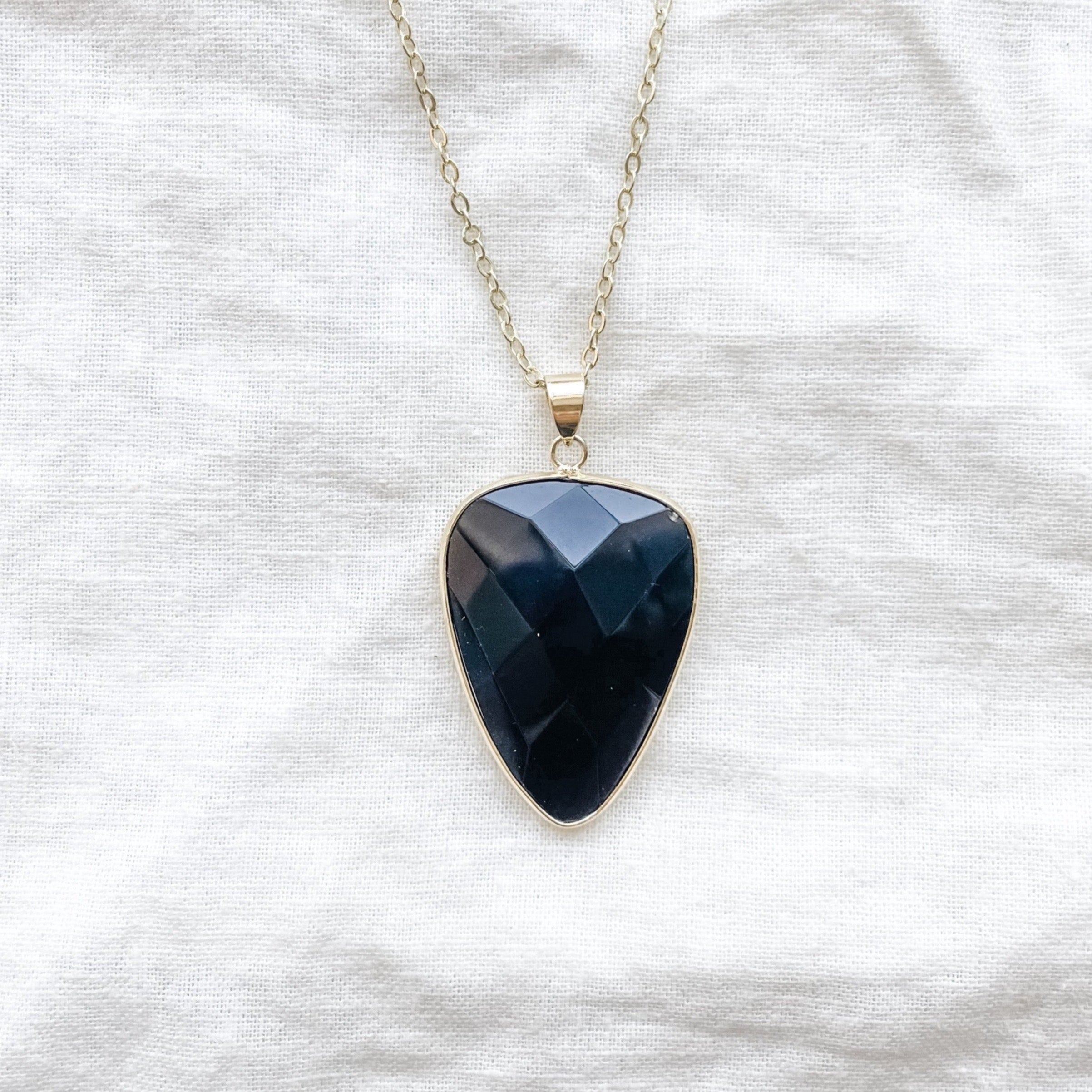 Faceted Long Gemstone Diffuser Necklaces - Put on Love Designs