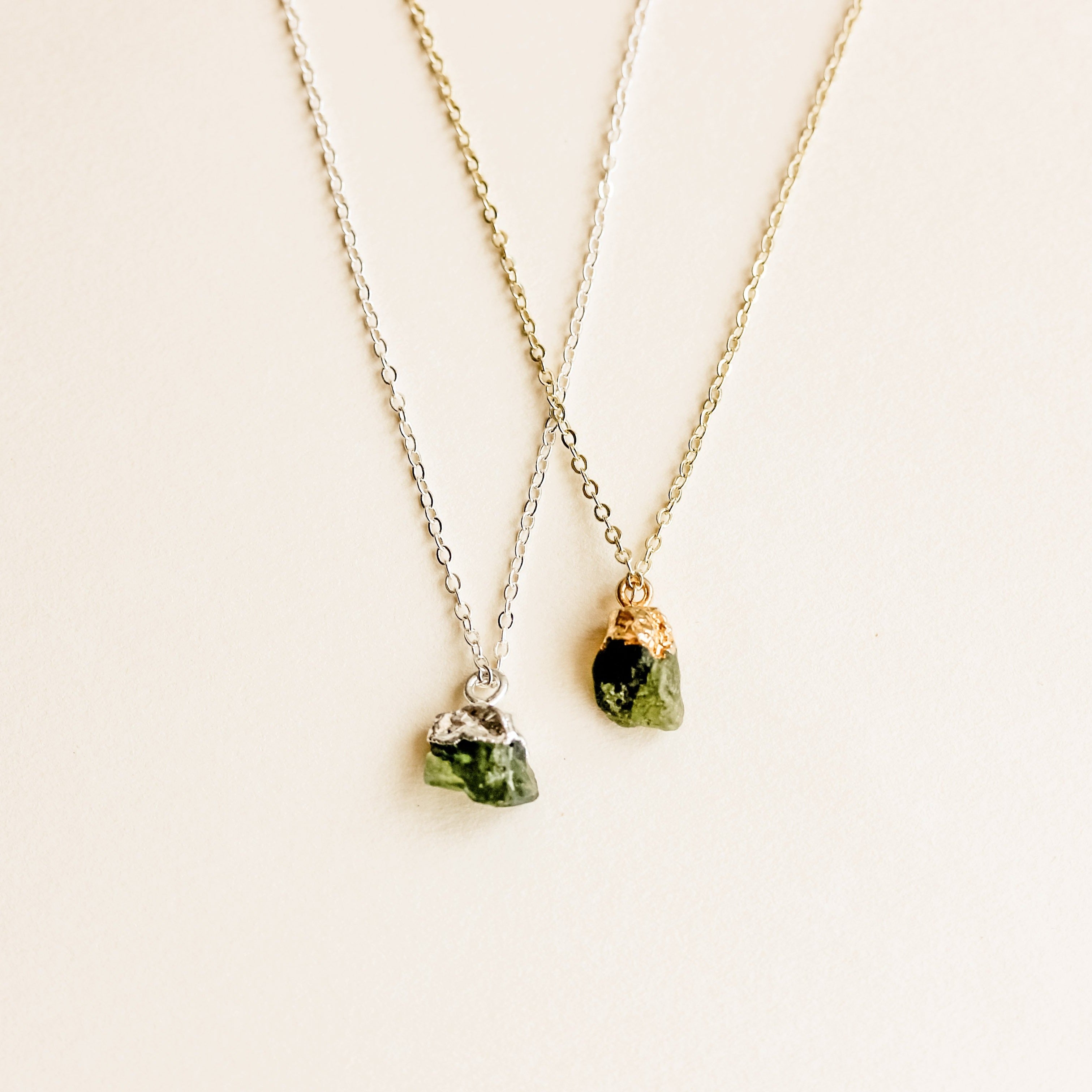 Raw Peridot Crystal Necklace - Put on Love Designs