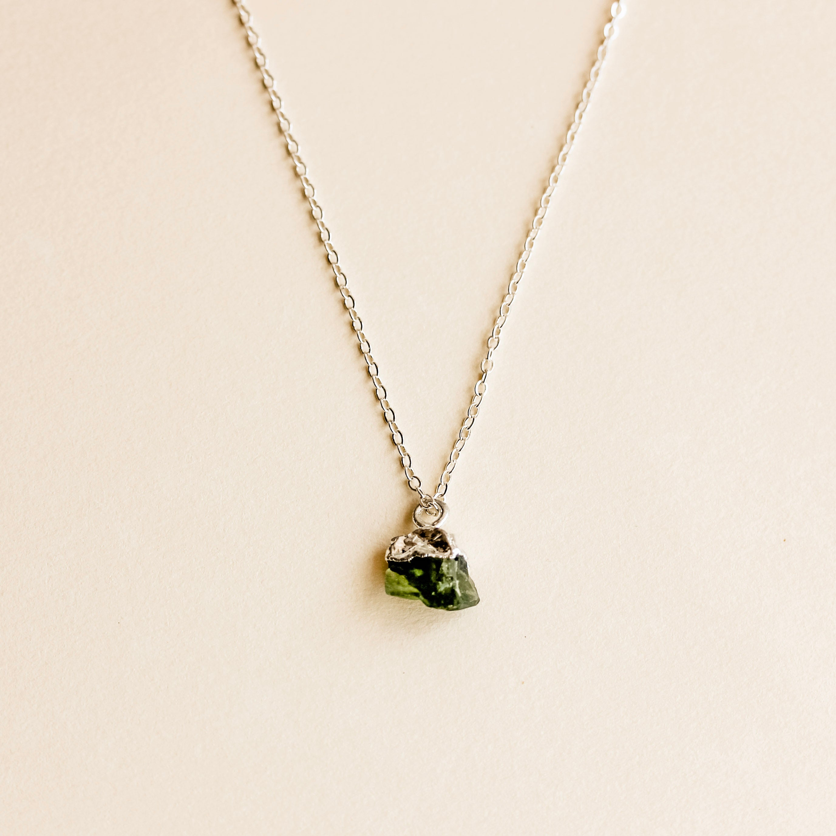 Raw Peridot Crystal Necklace - Put on Love Designs