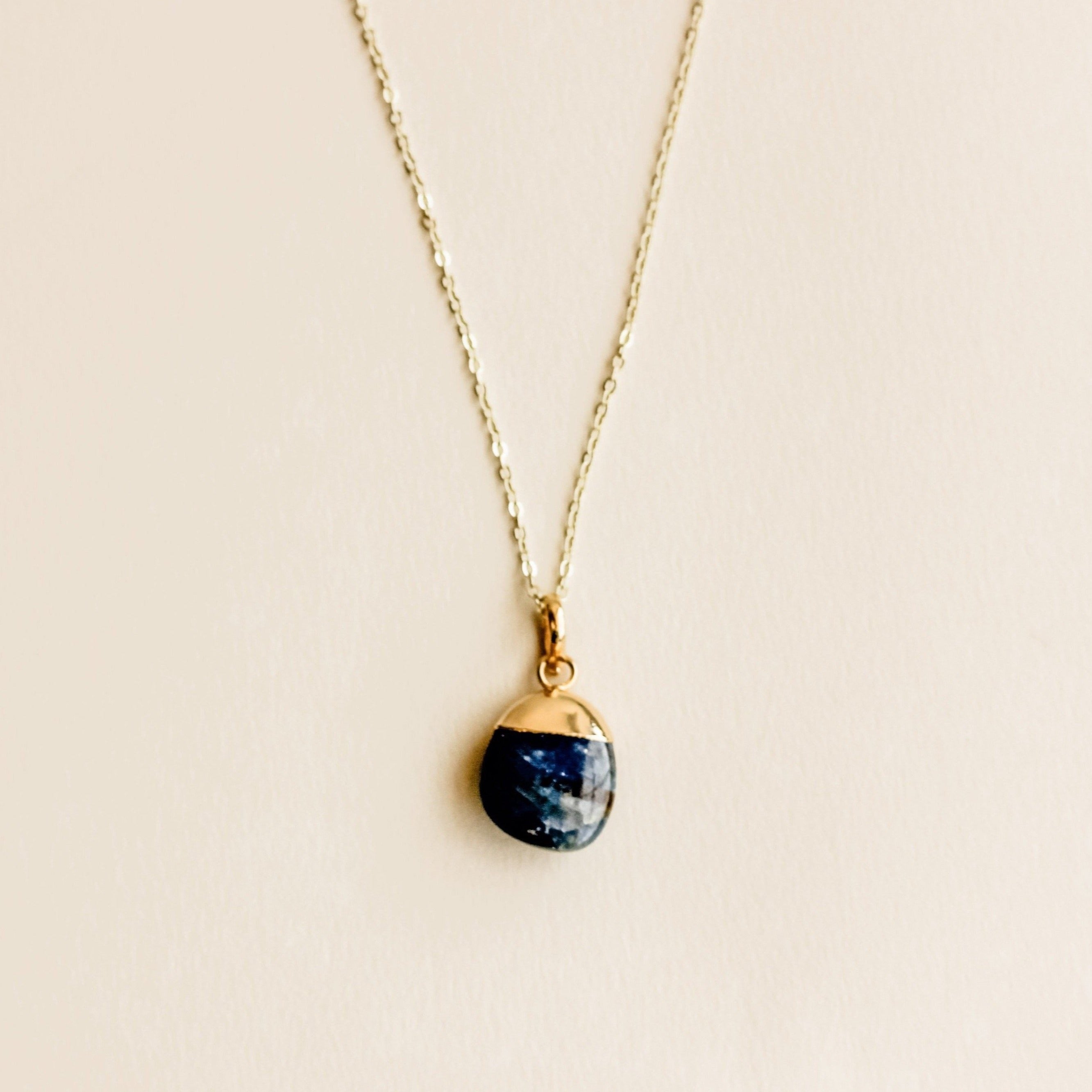 Polished Sapphire Blue Diffusing Necklace - Put on Love Designs