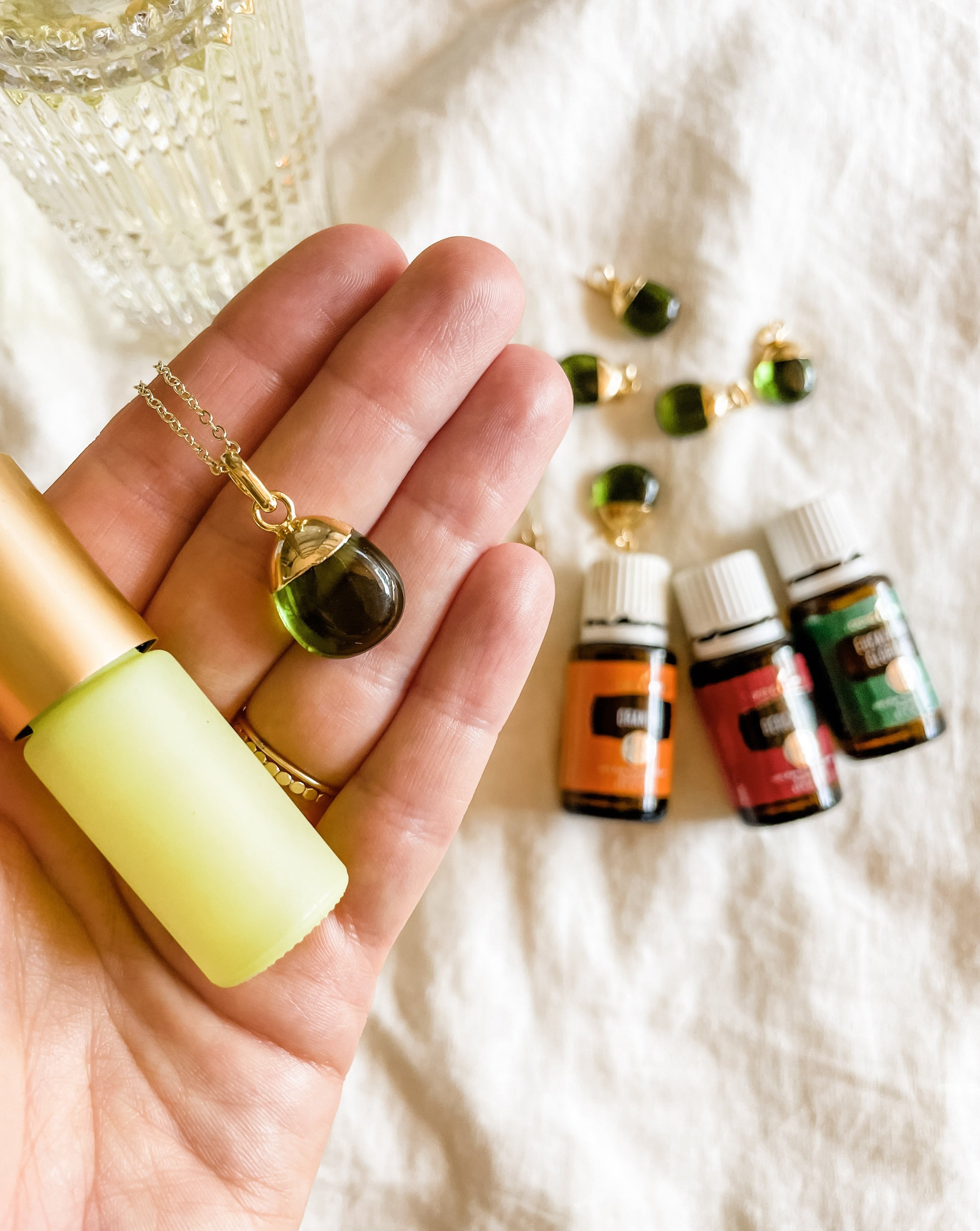 Polished Peridot Diffusing Necklace - Put on Love Designs