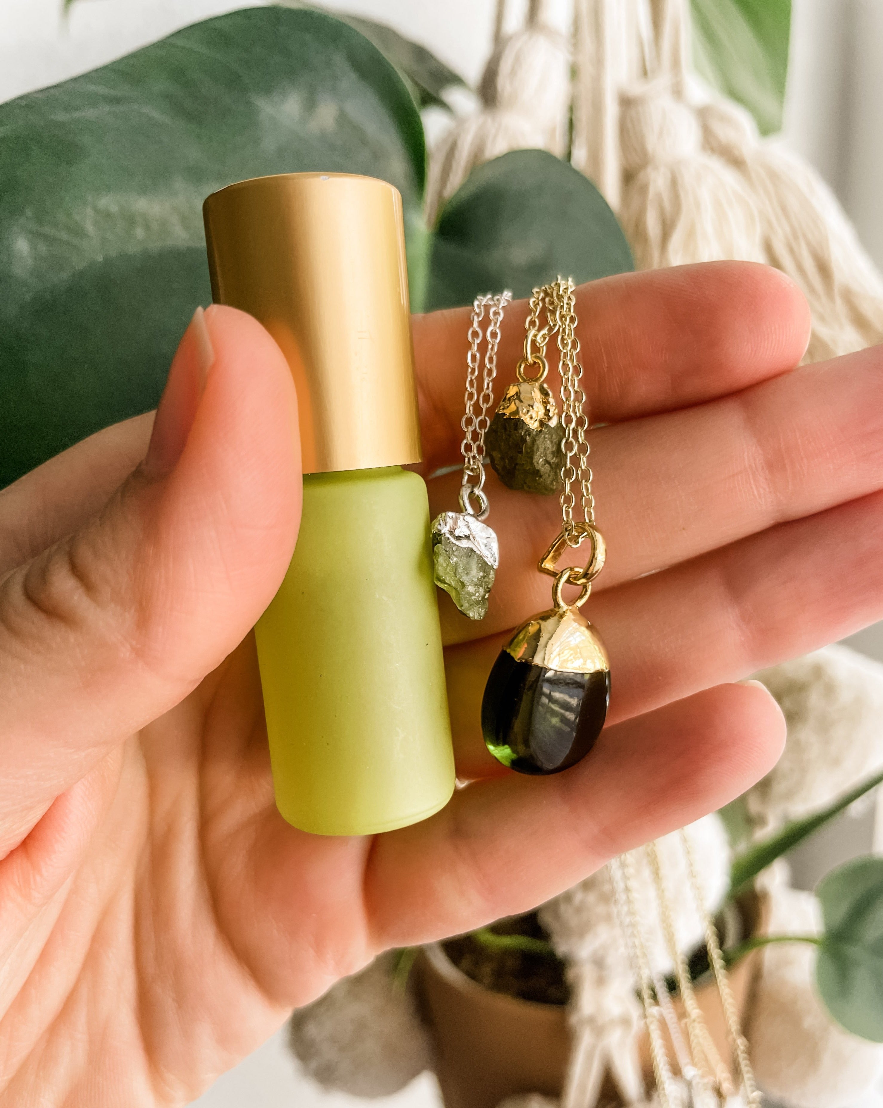 Raw Peridot Crystal Necklace - Put on Love Designs