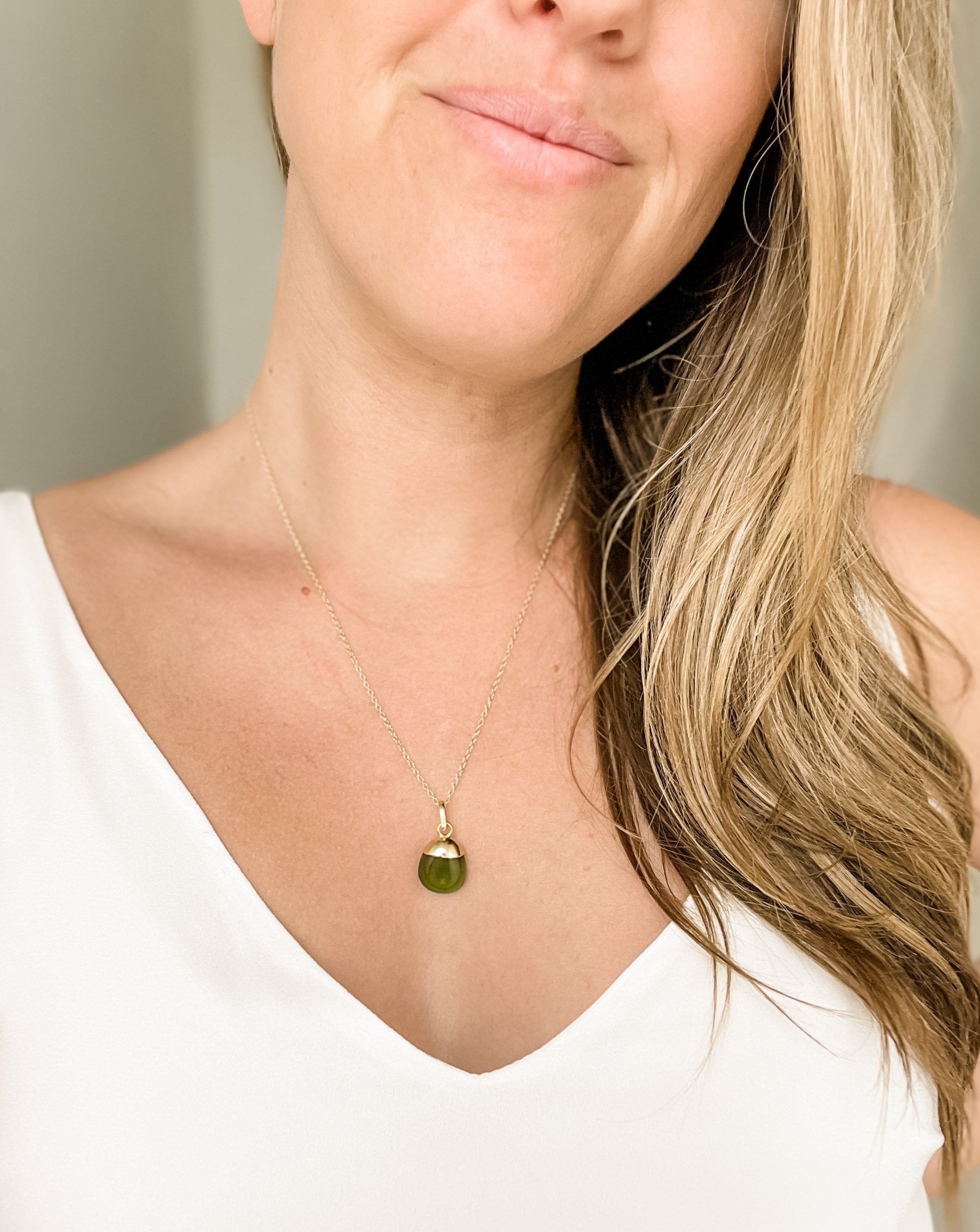 Polished Peridot Diffusing Necklace - Put on Love Designs