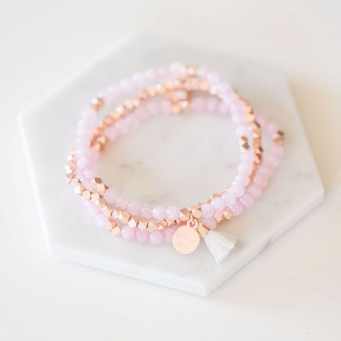 Rose Quartz Embrace Set Gemstone Beads