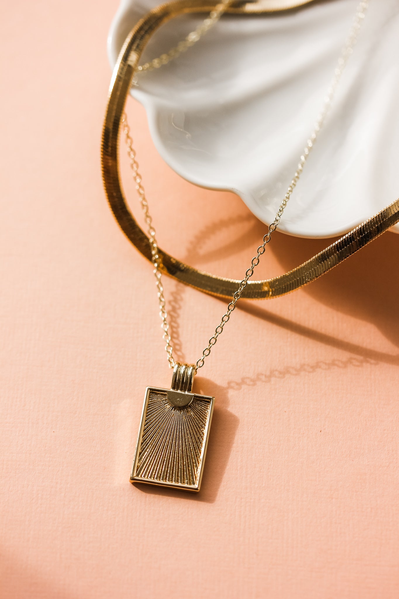 Sun Rise Gold Medallion Necklace - Put on Love Designs