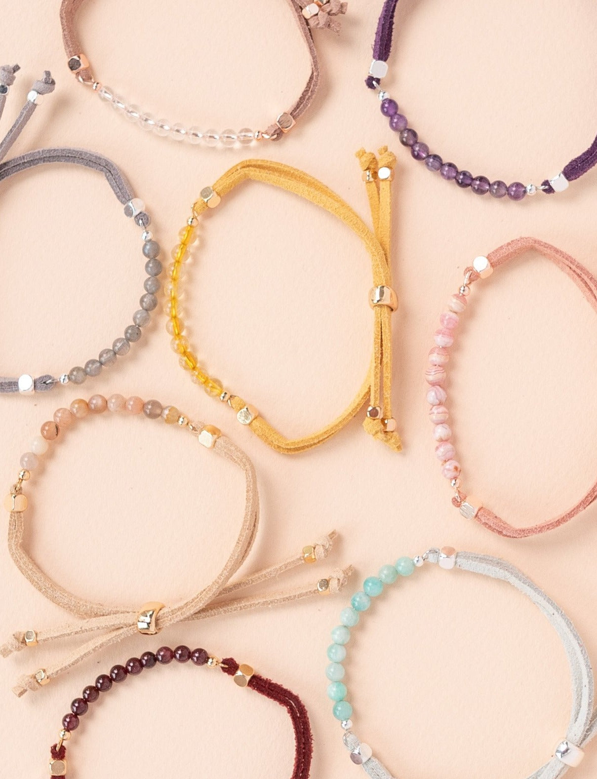 Crystal Bead Diffusing Bracelet Set of 8 - Put on Love Designs