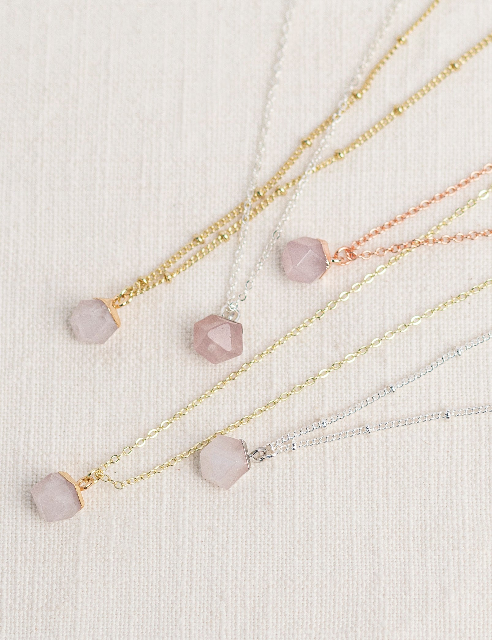 Rose Quartz Diffusing Necklace - Put on Love Designs