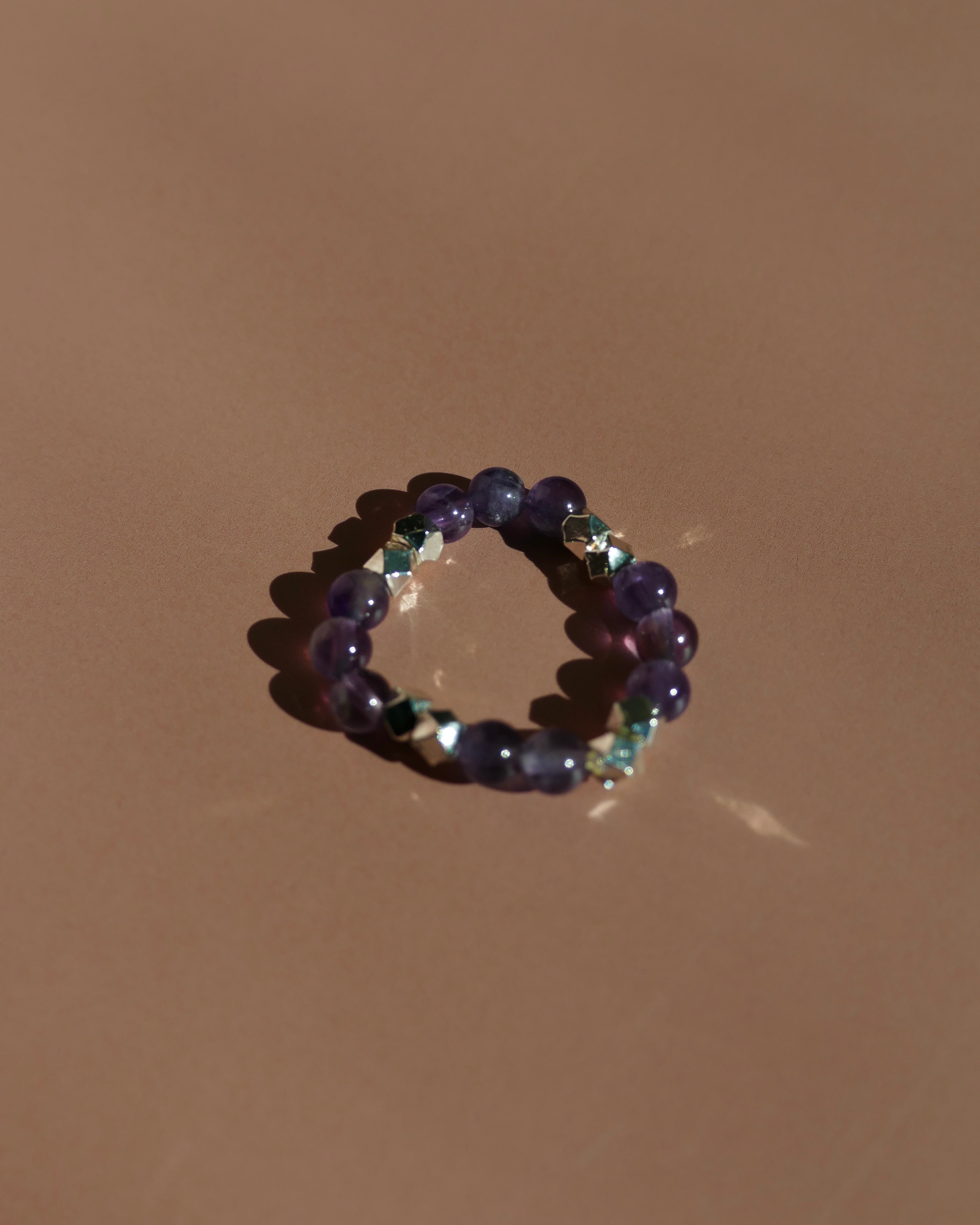 Amethyst Bead Ring | February Birthstone