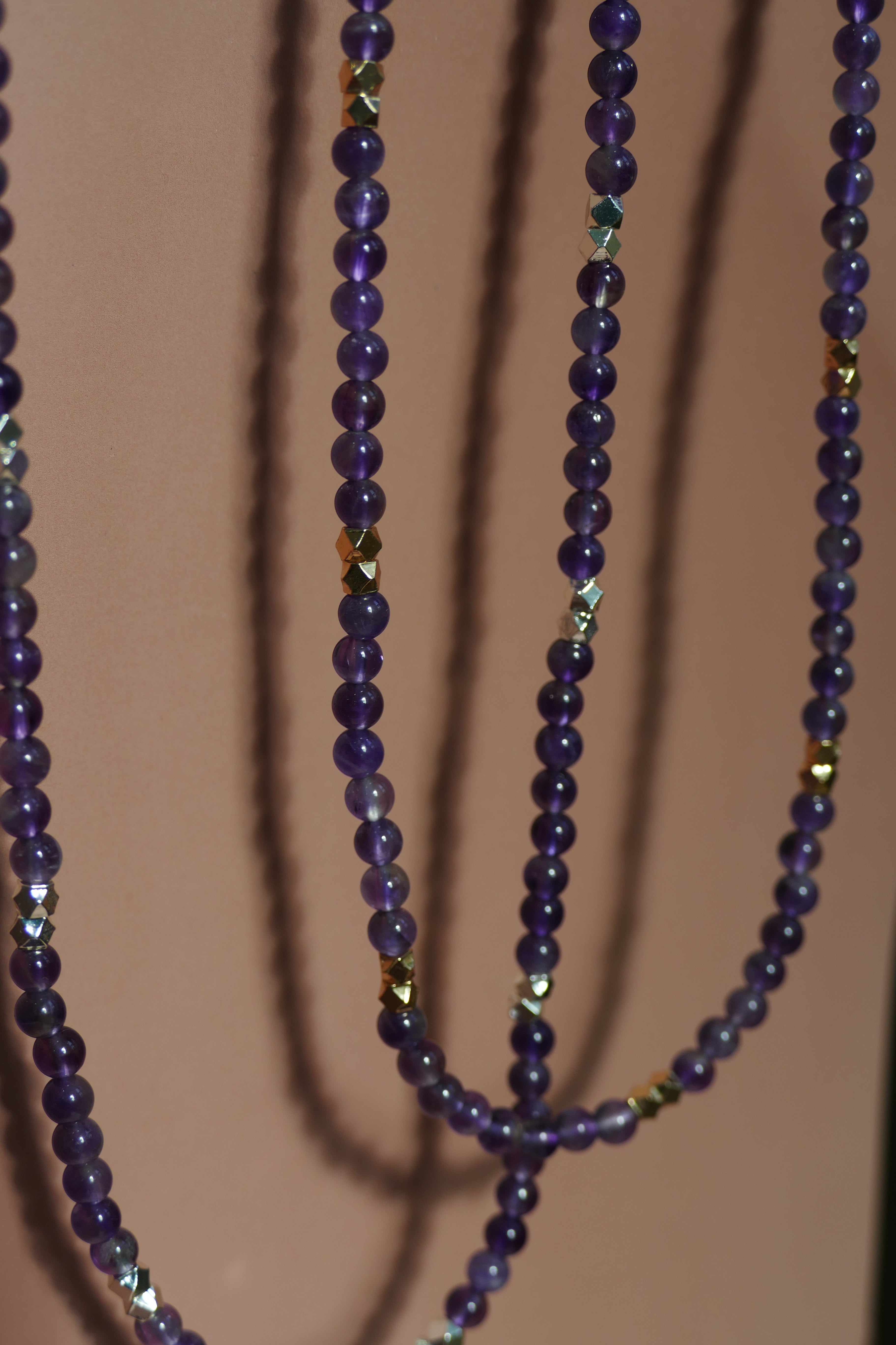 Amethyst Gemstone Bead Necklace | February Birthstone