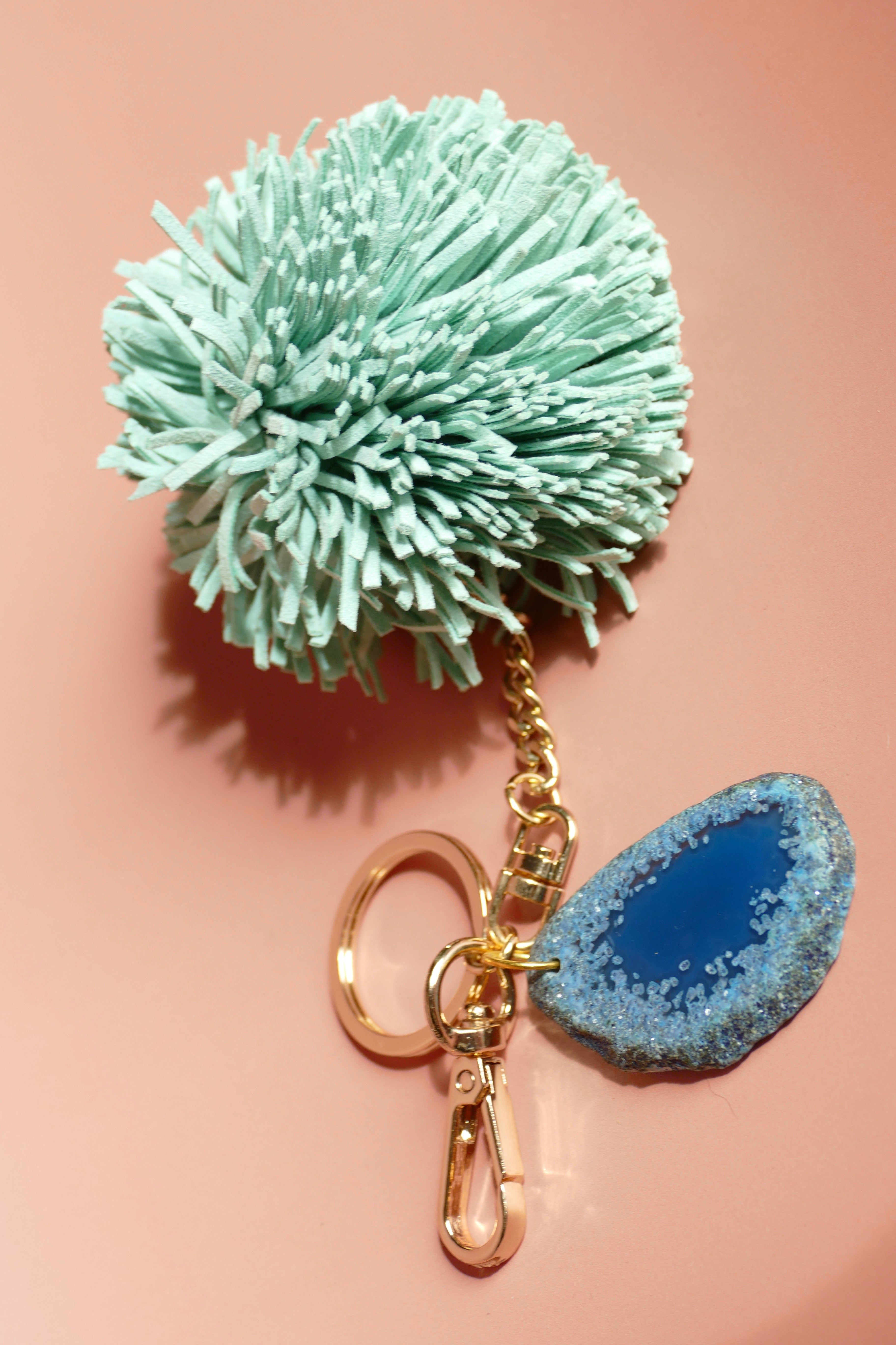 Blue Agate Diffusing Keychain - Put on Love Designs