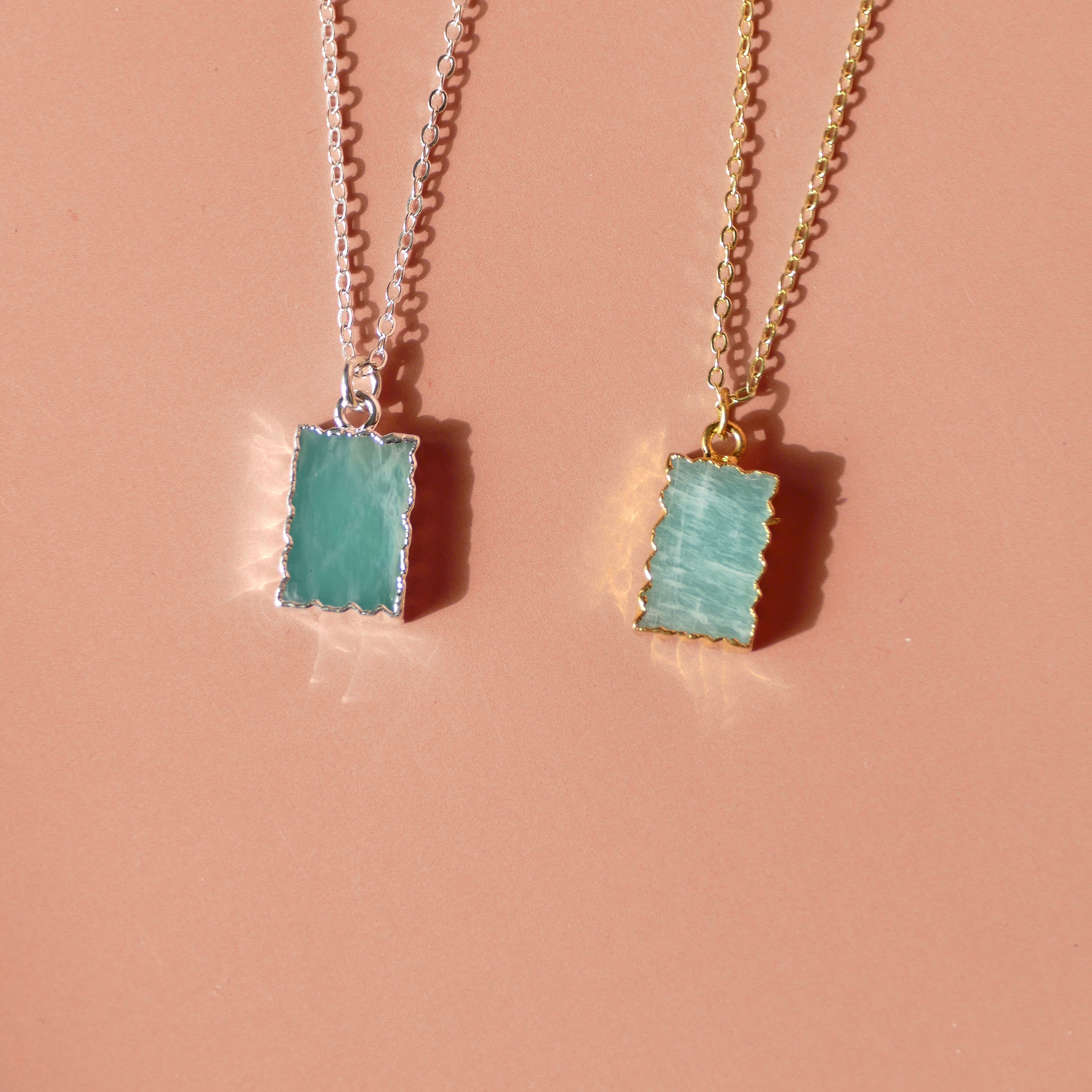 Crystal Charm Amazonite Diffusing Necklace - Put on Love Designs
