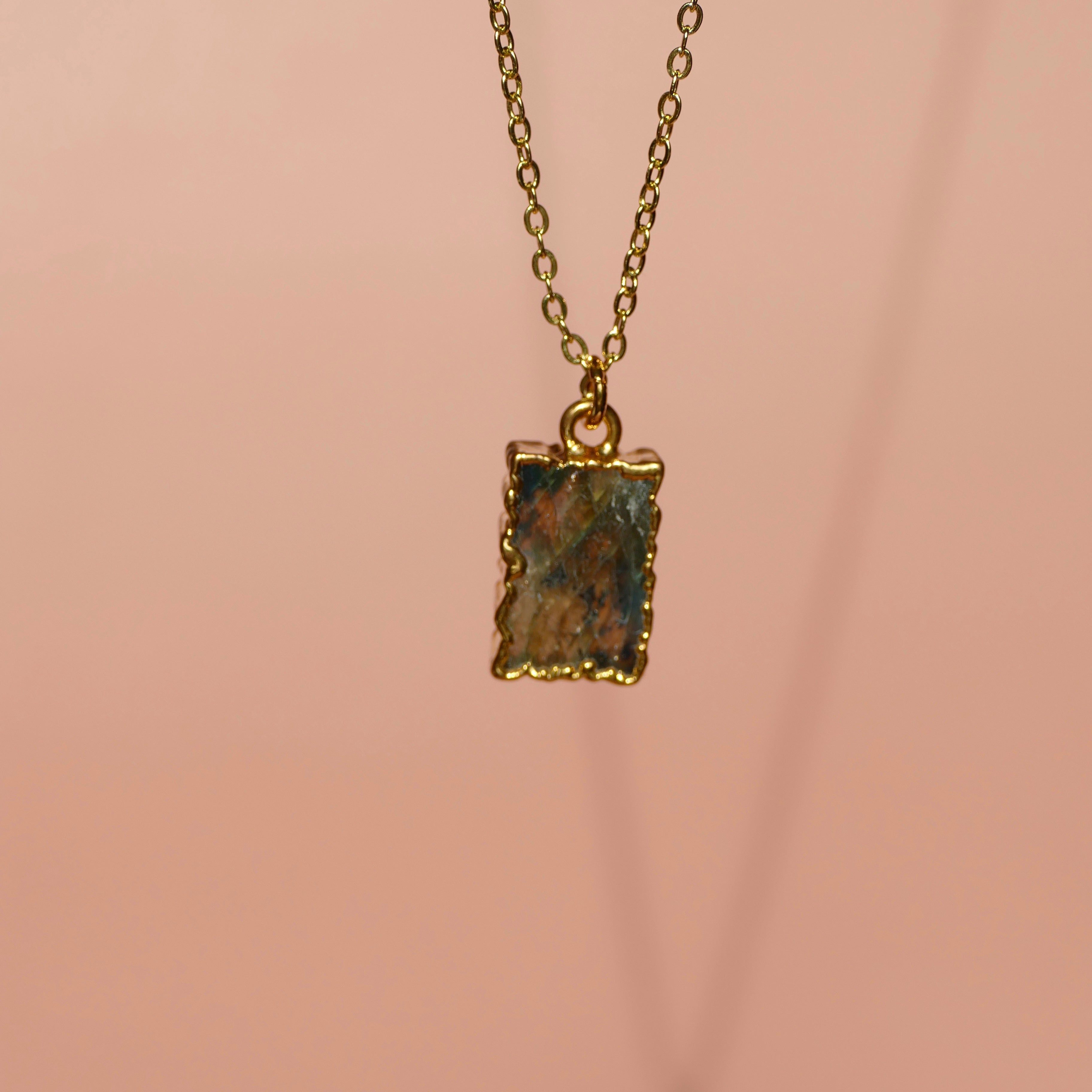 Crystal Charm Labradorite Diffusing Necklace - Put on Love Designs