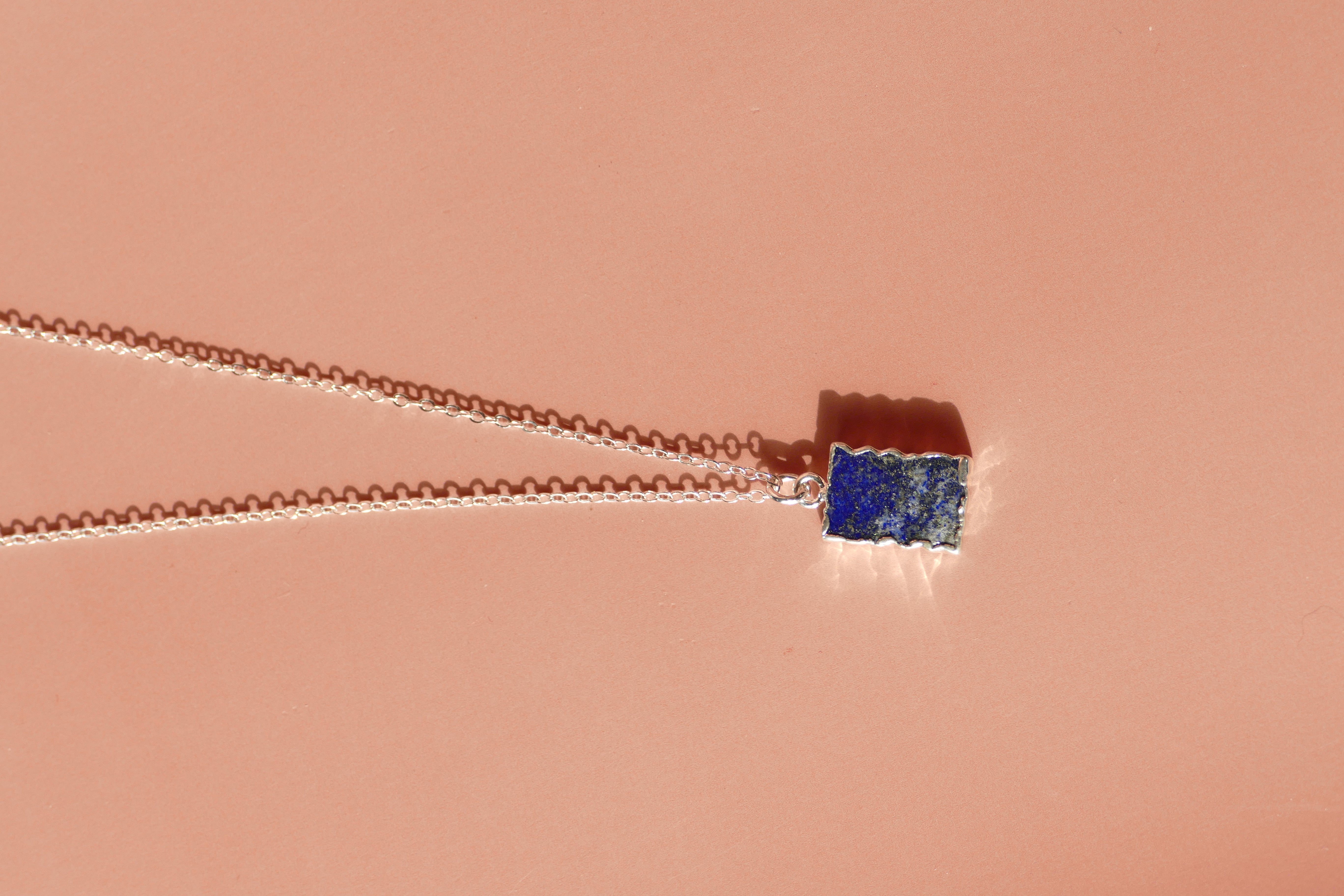 Crystal Charm Lapis Lazuli Diffusing Necklace - Put on Love Designs