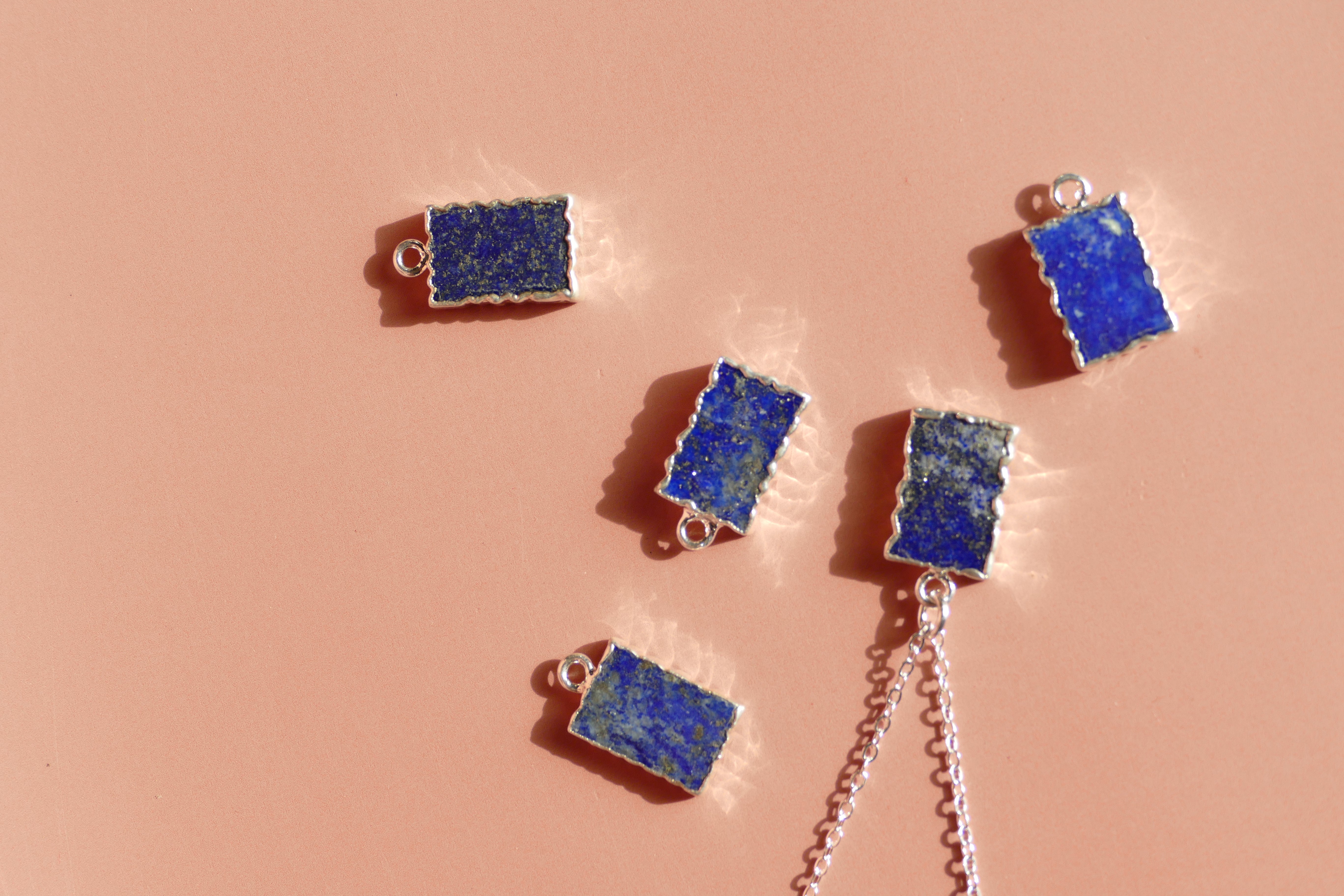 Crystal Charm Lapis Lazuli Diffusing Necklace - Put on Love Designs