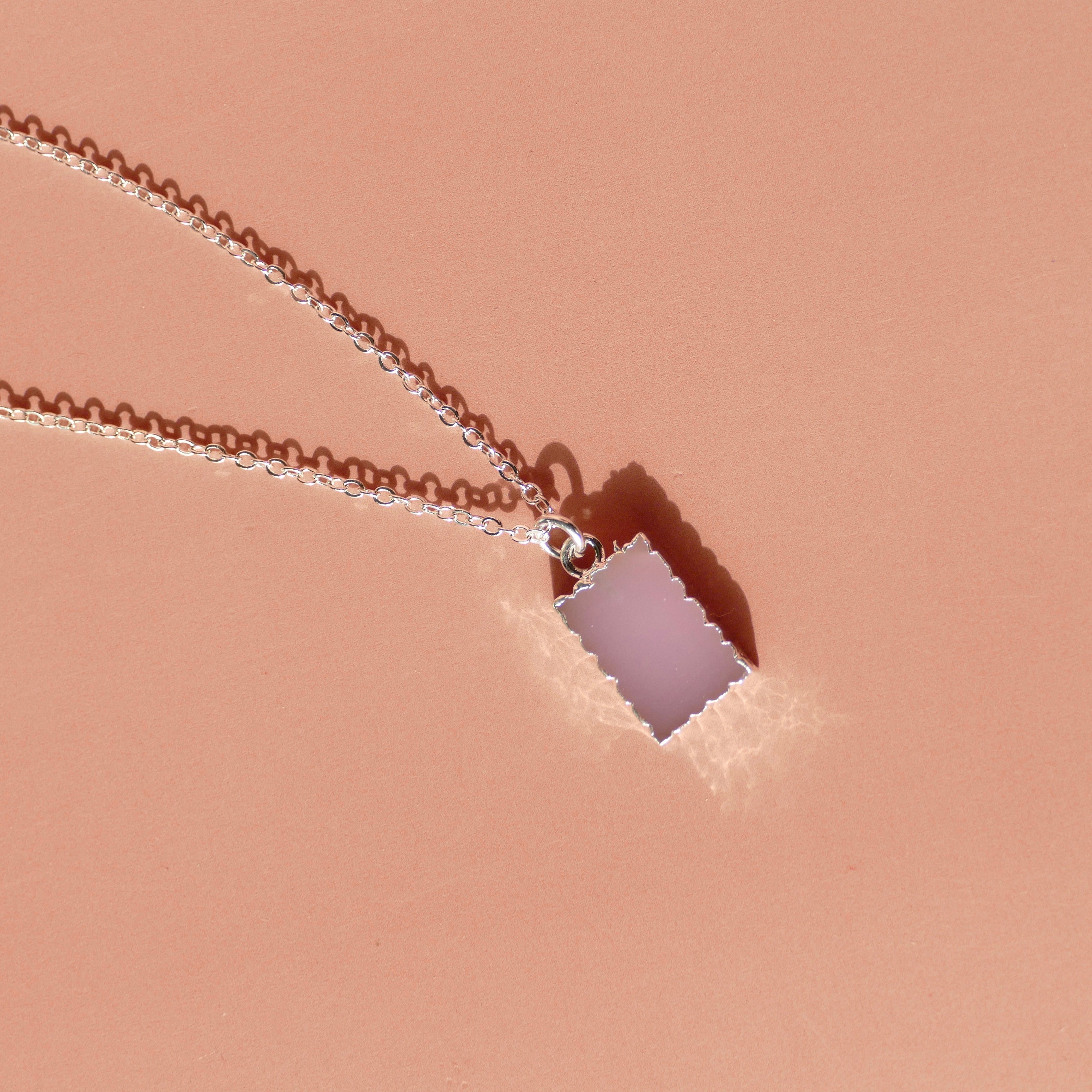Crystal Charm Pink Chalcedony Diffusing Necklace - Put on Love Designs