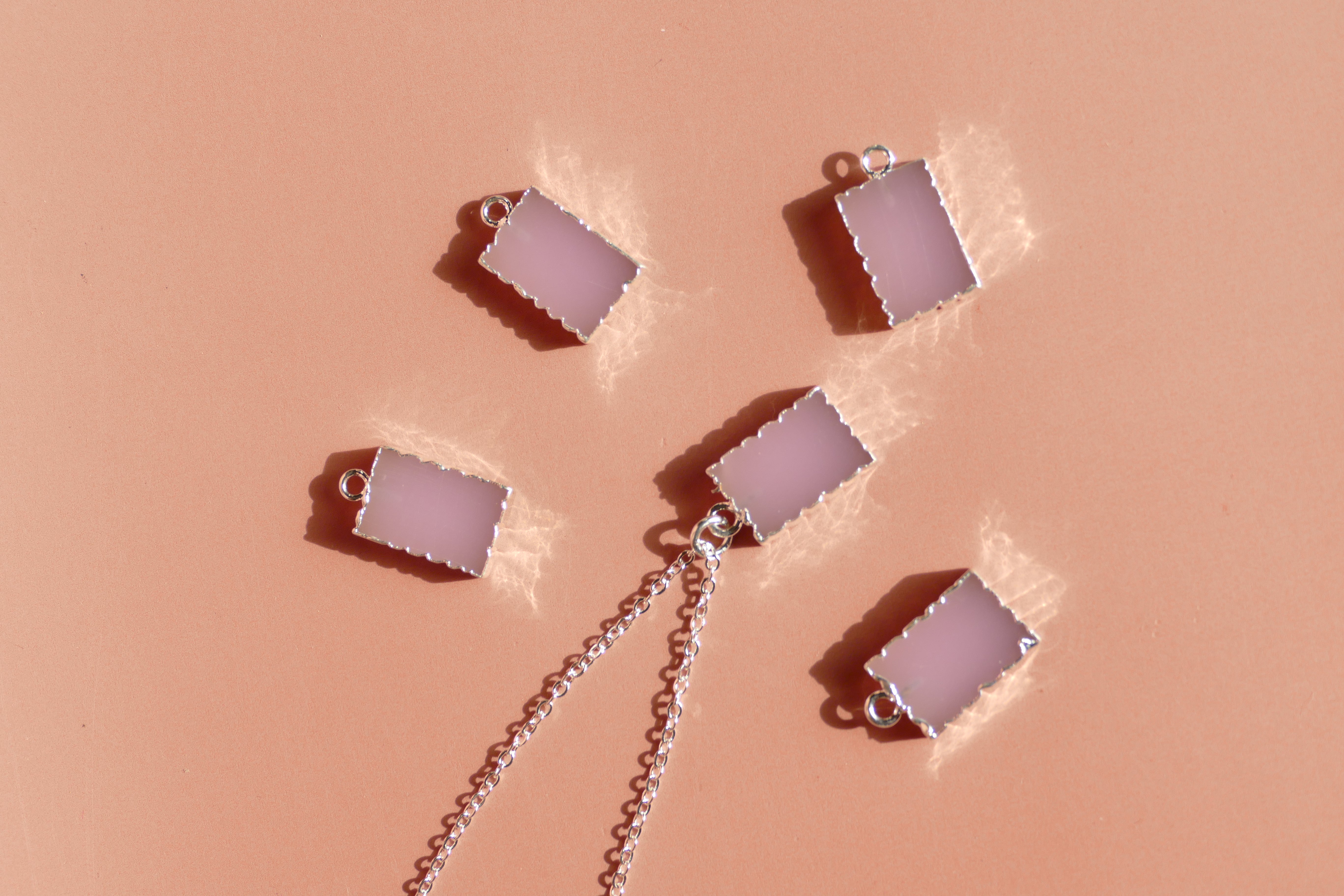 Crystal Charm Pink Chalcedony Diffusing Necklace - Put on Love Designs