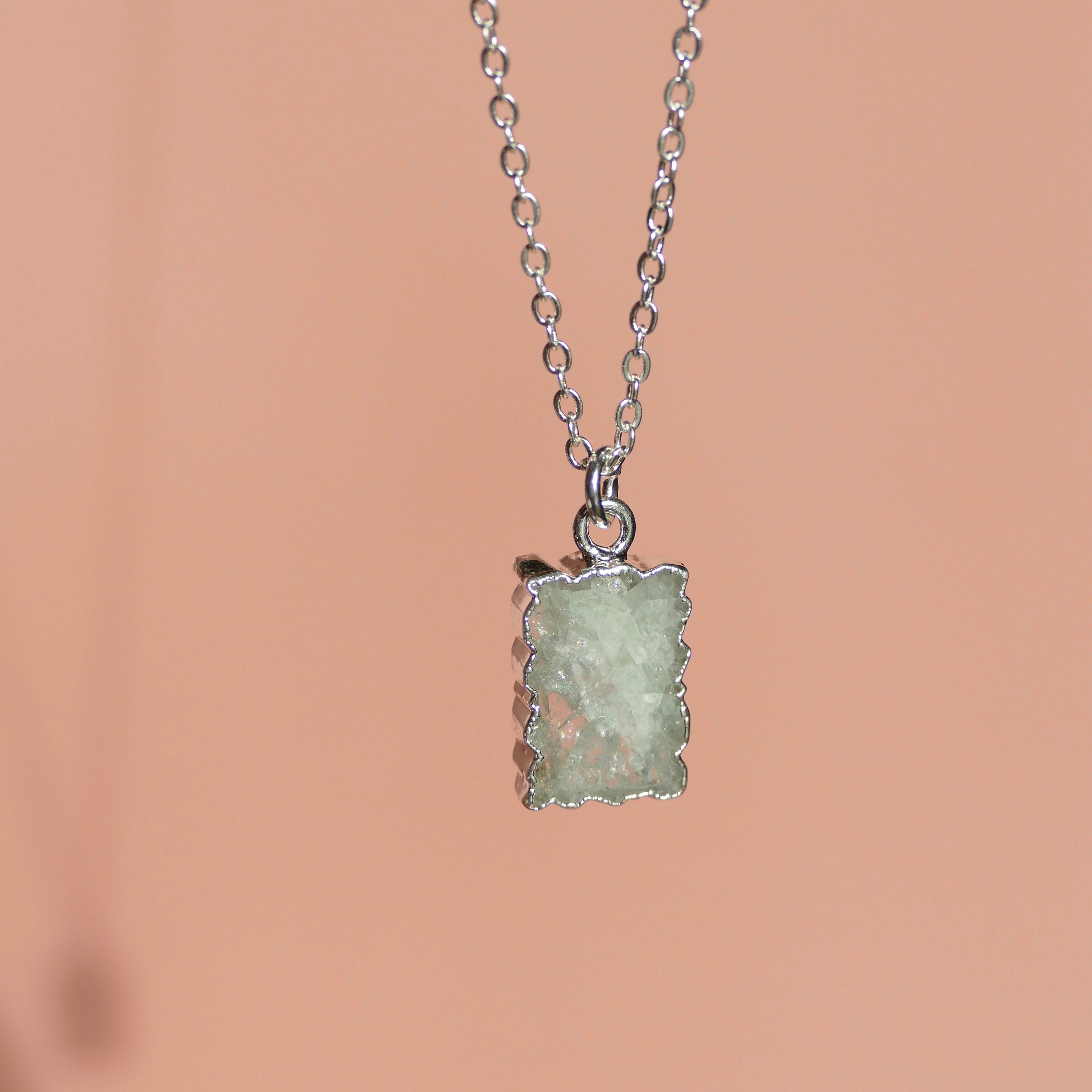 Crystal Charm Aquamarine Diffusing Necklace - Put on Love Designs