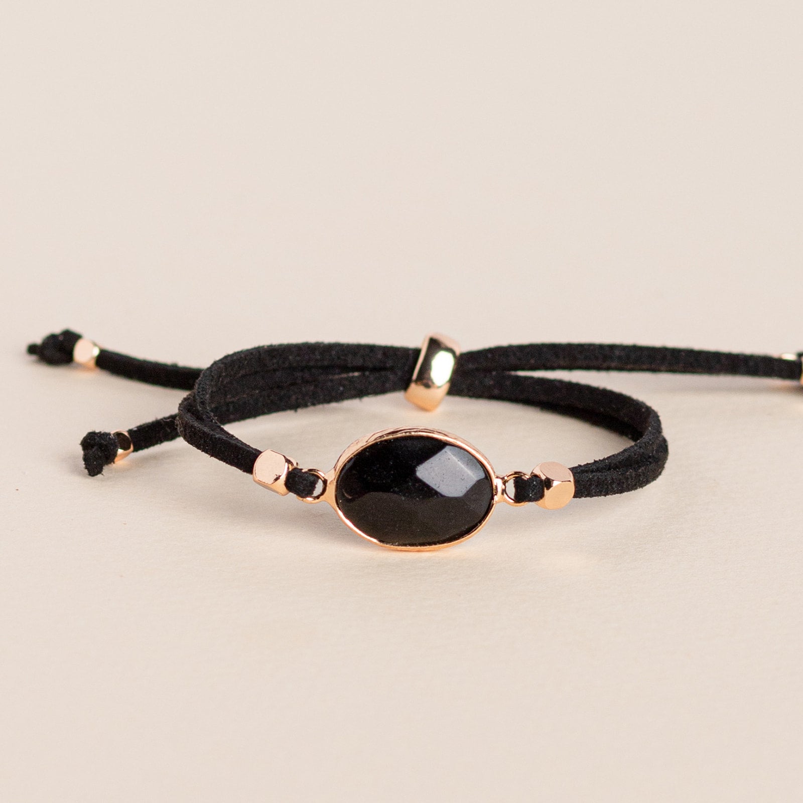 Black Onyx Crystal Slider Bracelet - Put on Love Designs