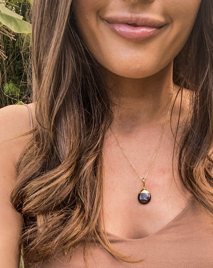 Polished Red Garnet Diffusing Necklace - Put on Love Designs